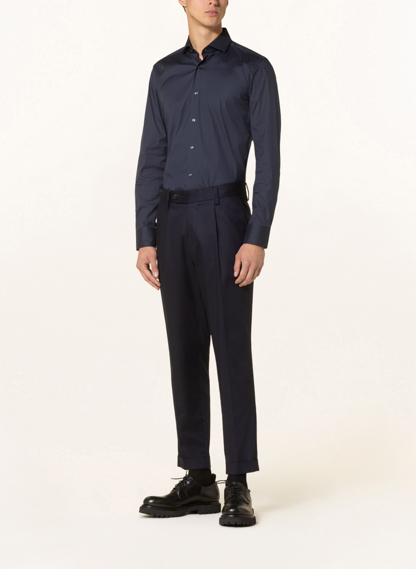 BOSS Jerseyhemd HANK PERFORMANCE Slim Fit , Farbe: DUNKELBLAU (Bild 2)