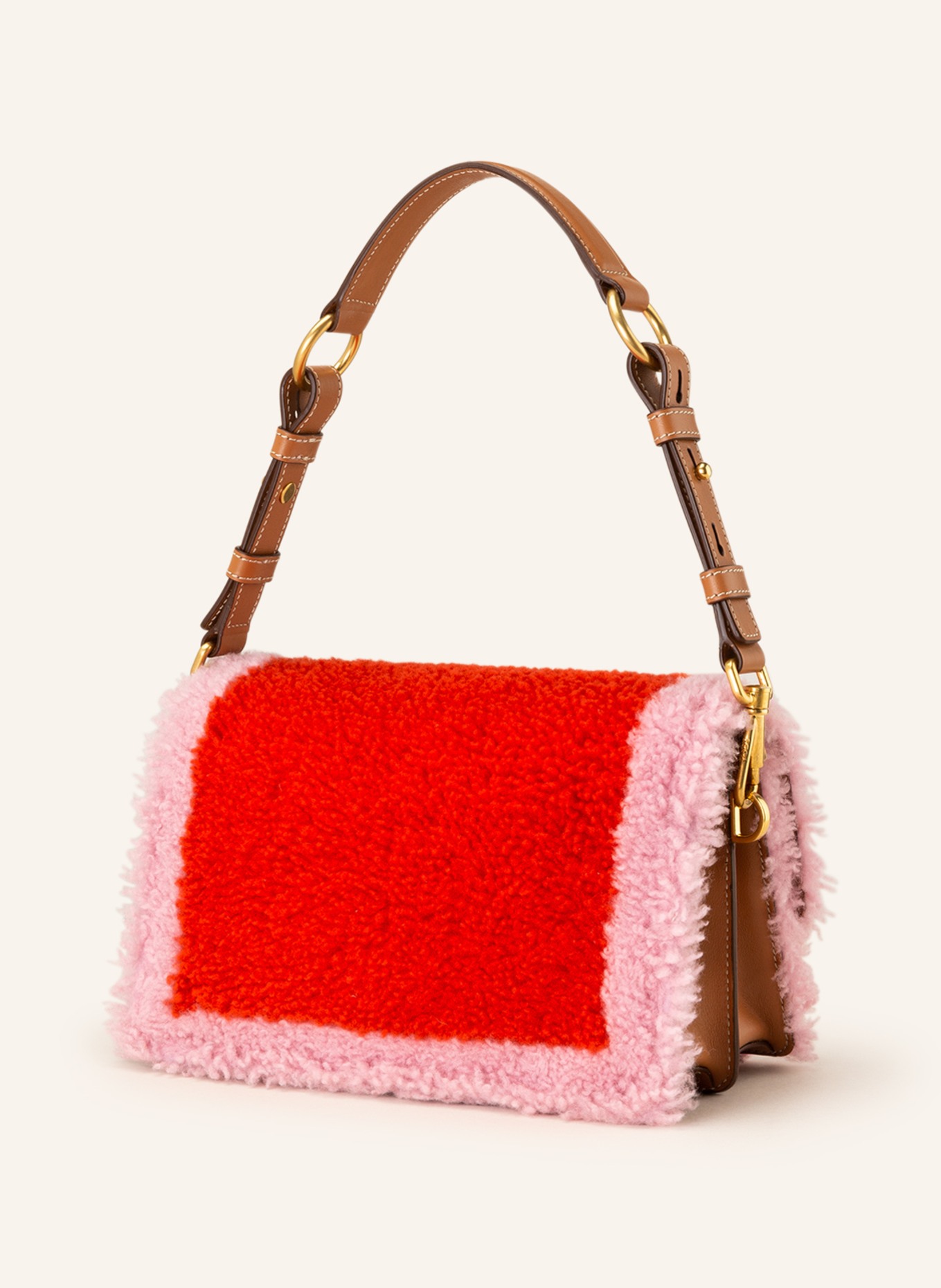 TOD'S Handbag with faux fur, Color: RED/ PINK (Image 2)