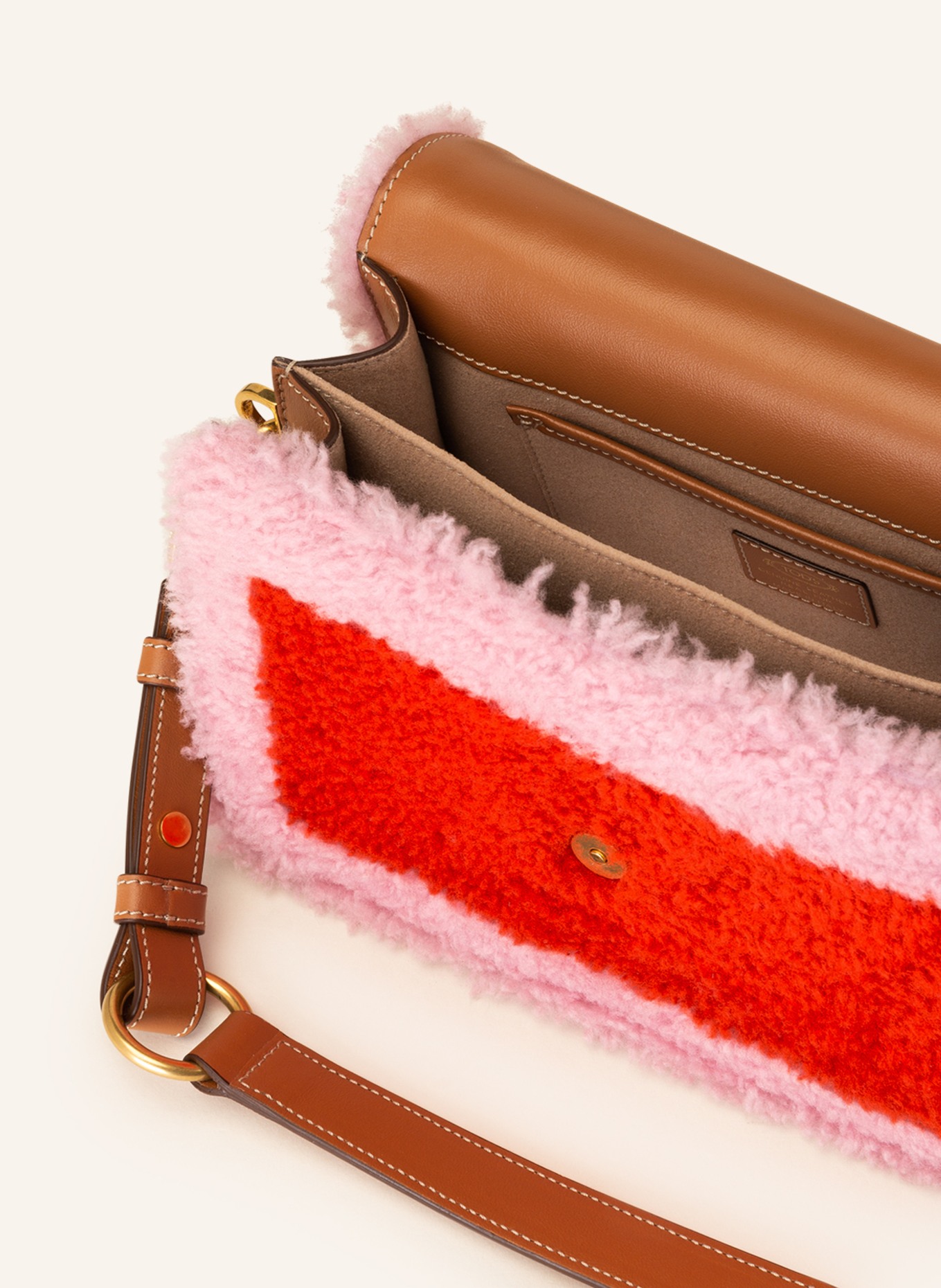 TOD'S Handbag with faux fur, Color: RED/ PINK (Image 3)