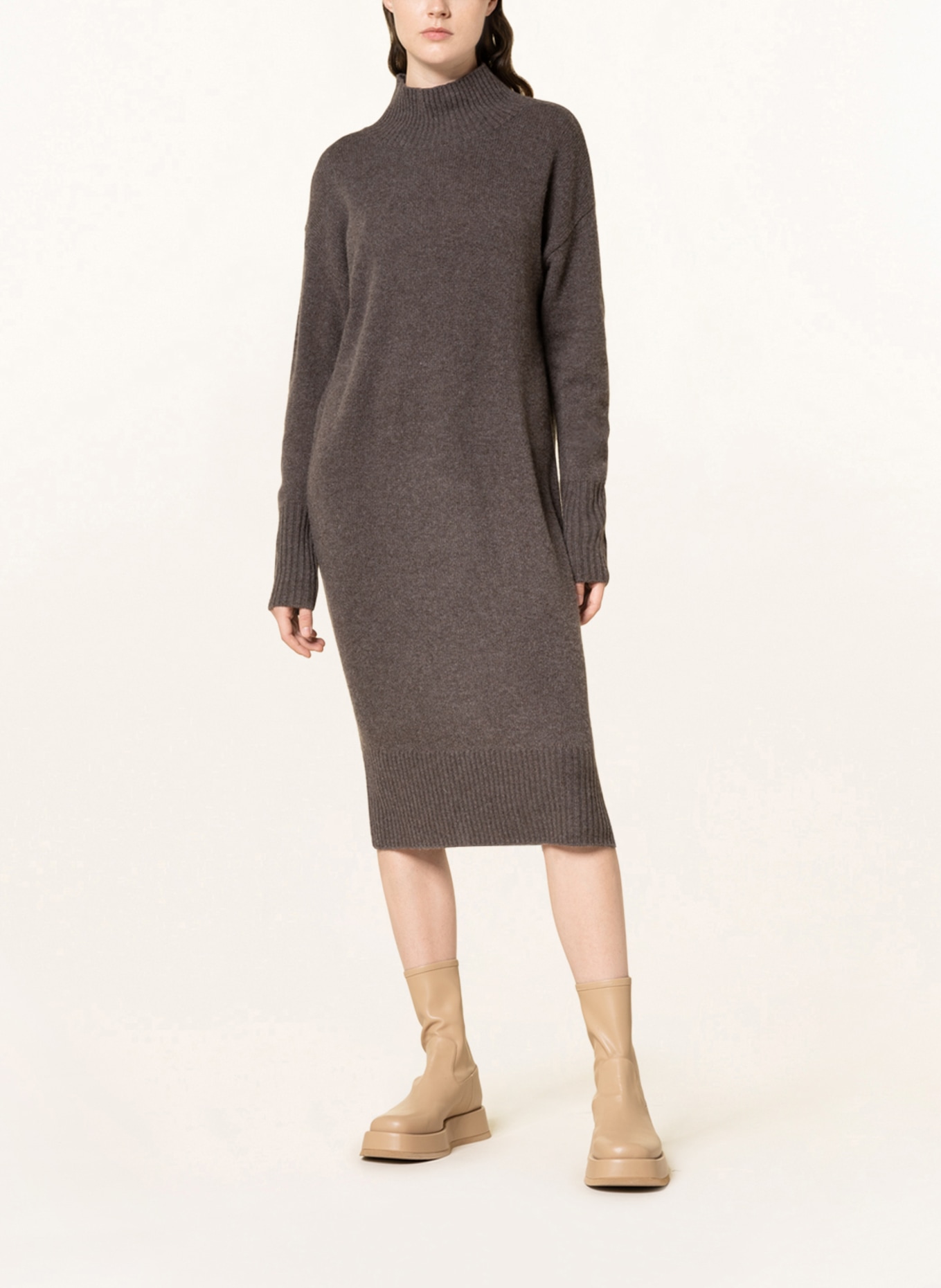 MRS & HUGS Cashmere knit dress , Color: BROWN (Image 2)
