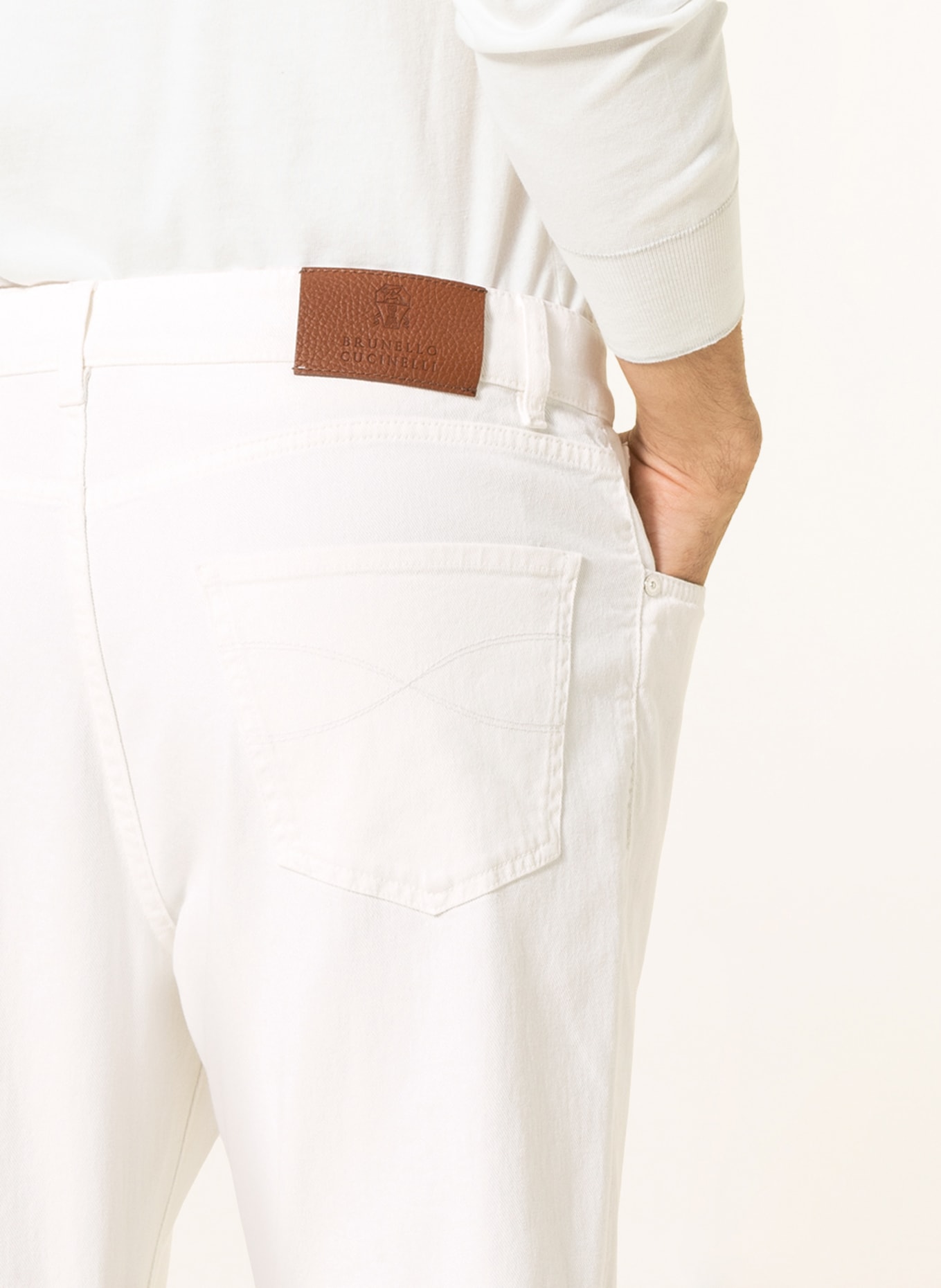 BRUNELLO CUCINELLI Jeans Leisure Fit, Farbe: WEISS (Bild 5)