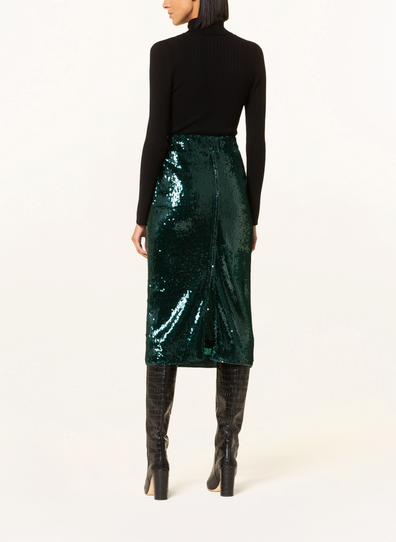 RIANI Skirt with sequins , Color: DARK GREEN (Image 3)
