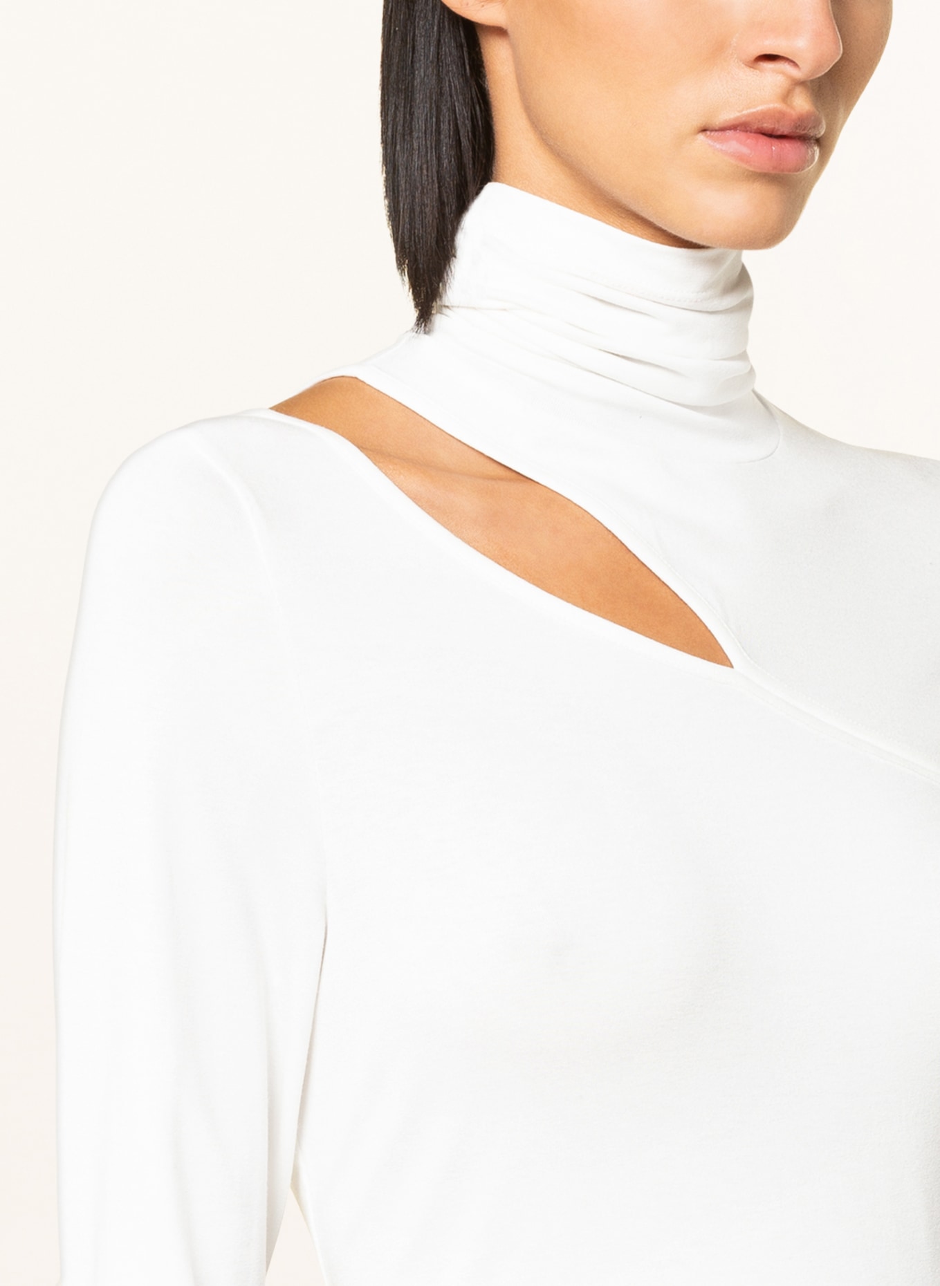RIANI One-shoulder long sleeve shirt, Color: WHITE (Image 4)