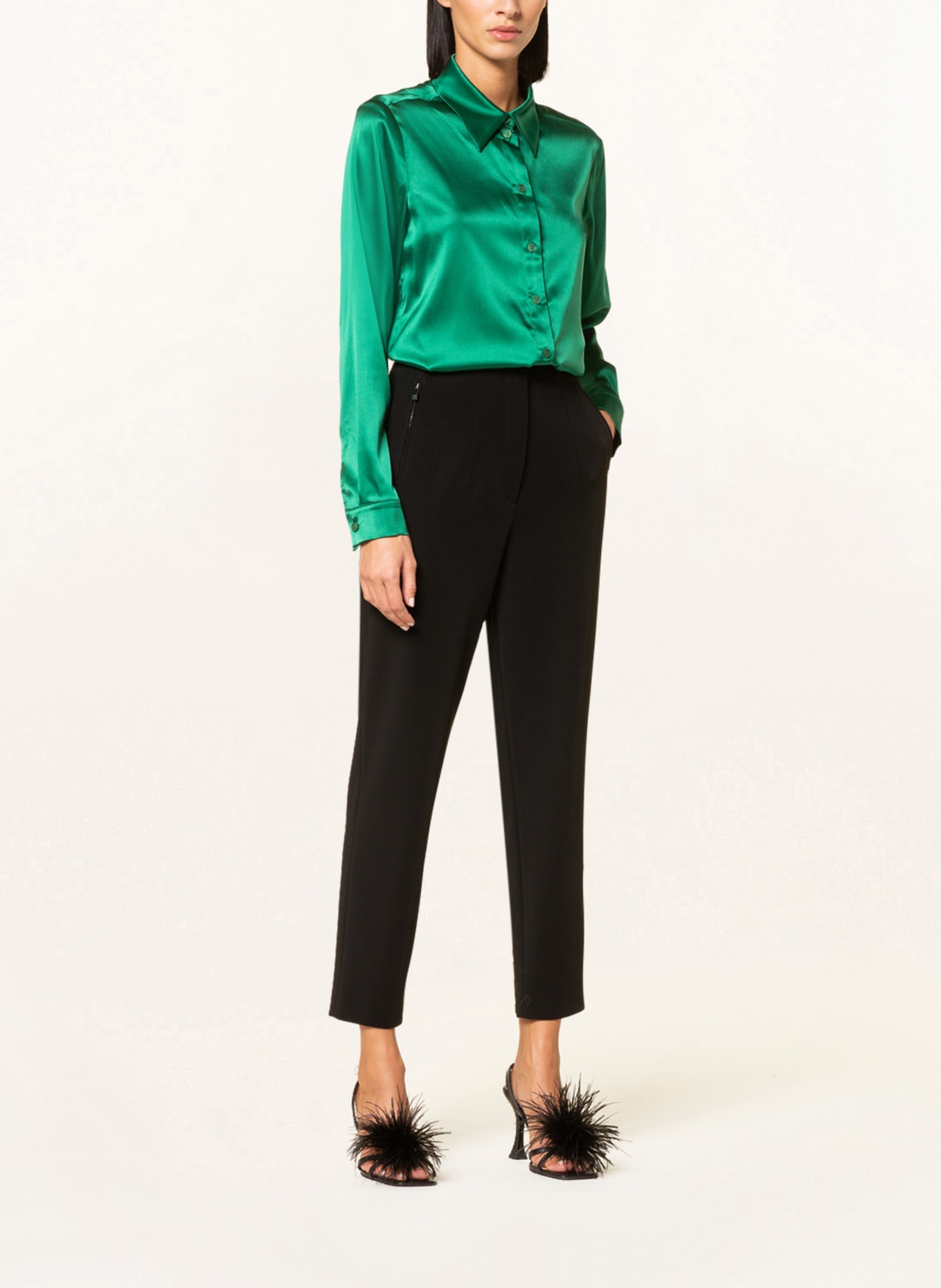 RIANI Shirt blouse in silk, Color: GREEN (Image 2)