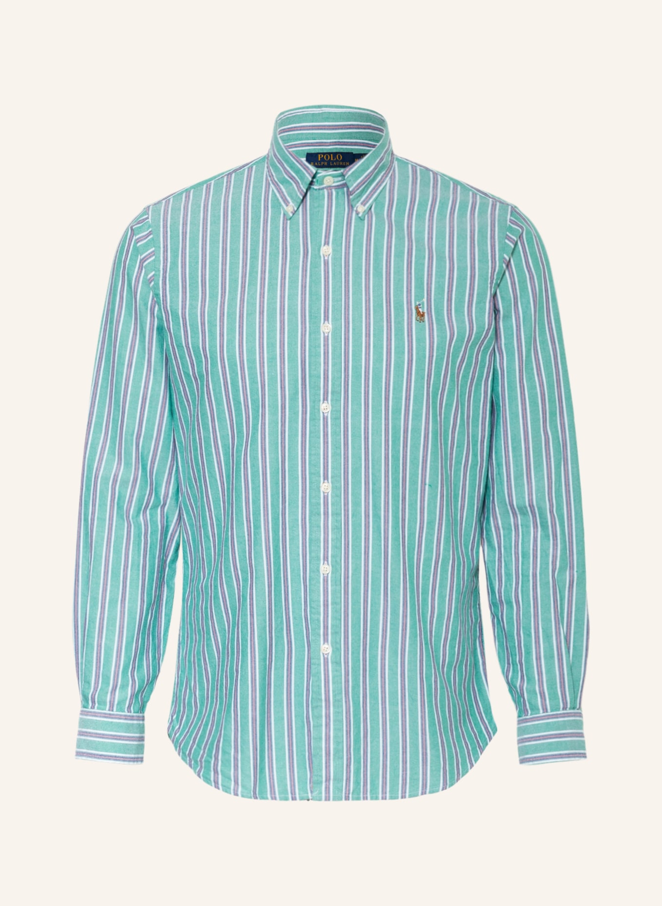 POLO RALPH LAUREN Oxford shirt custom fit , Color: LIGHT GREEN/ BLUE/ ORANGE (Image 1)