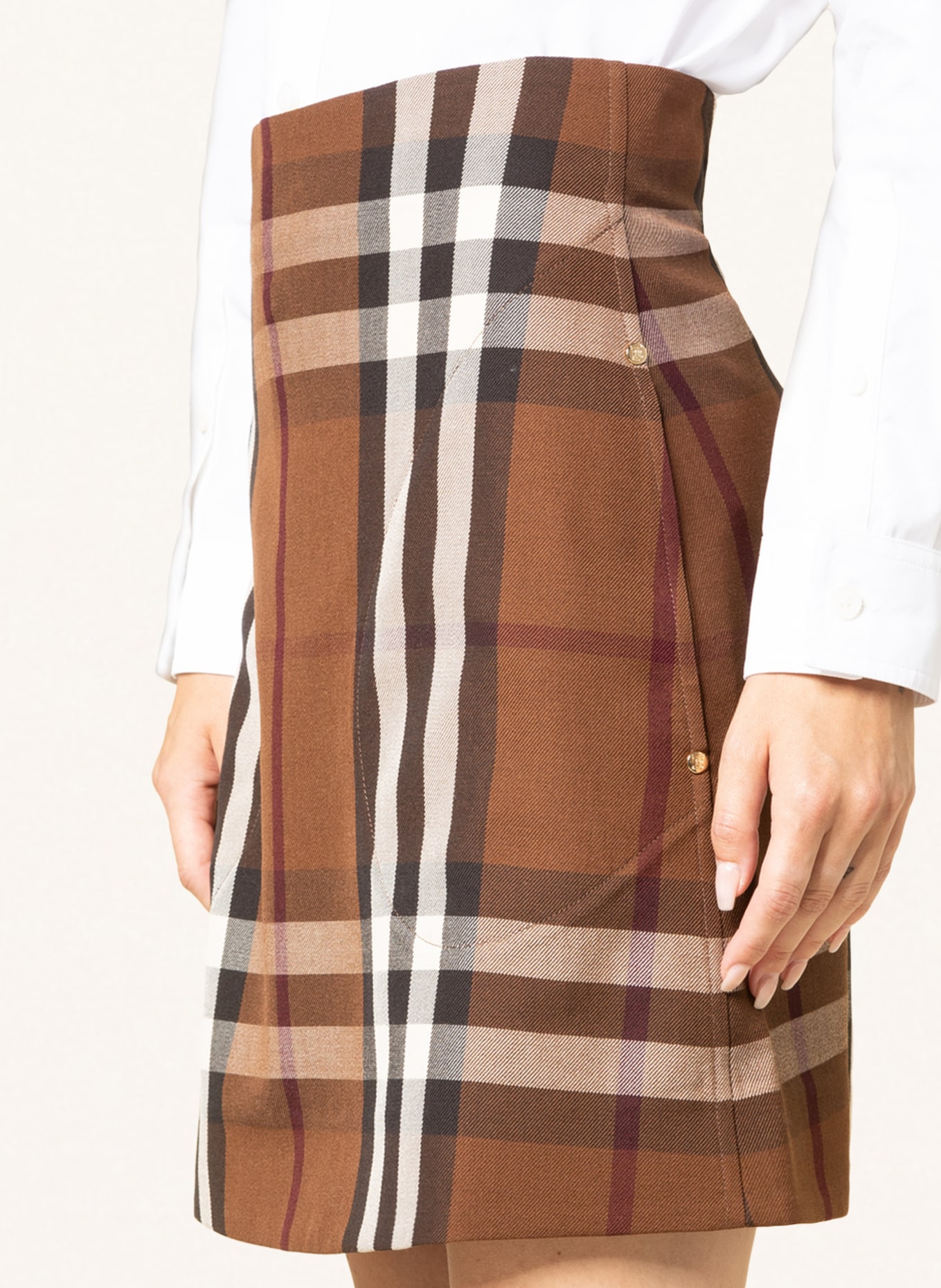 BURBERRY Skirt TEODORA , Color: BROWN/ DARK BROWN (Image 4)