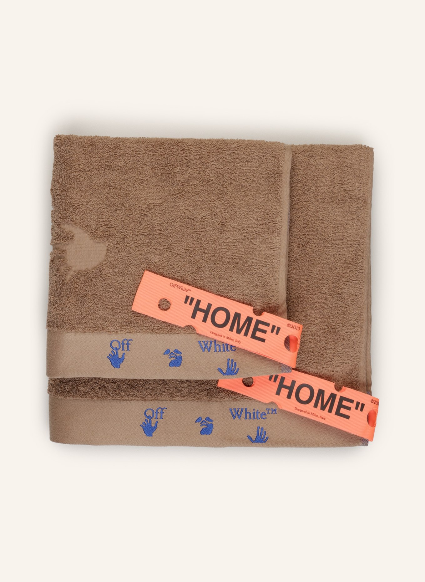 Off-White Home Set: Gästehandtuch und Handtuch, Farbe: CAMEL (Bild 1)