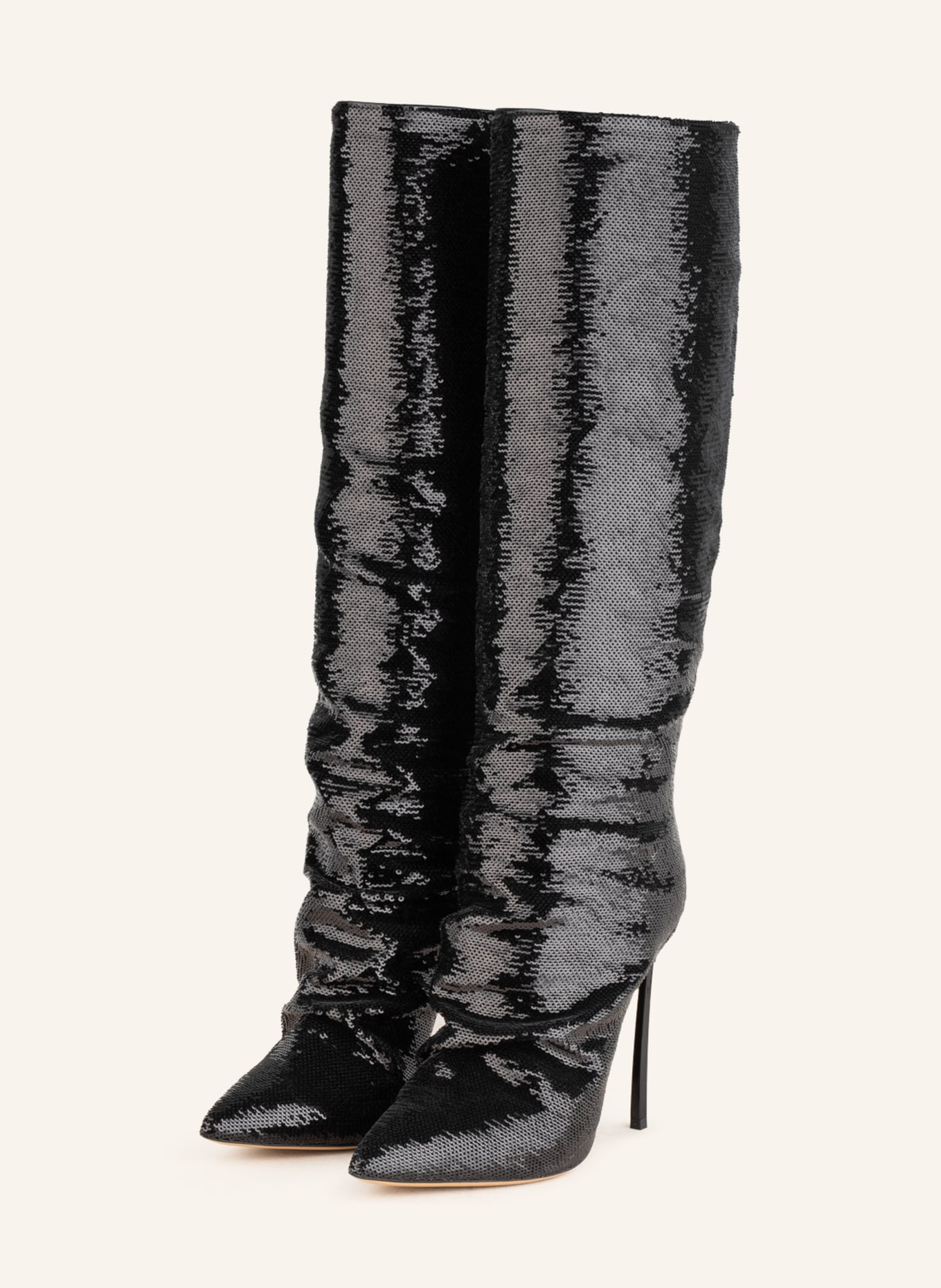CASADEI Boots BLADE MERMAID with sequins, Color: BLACK (Image 1)