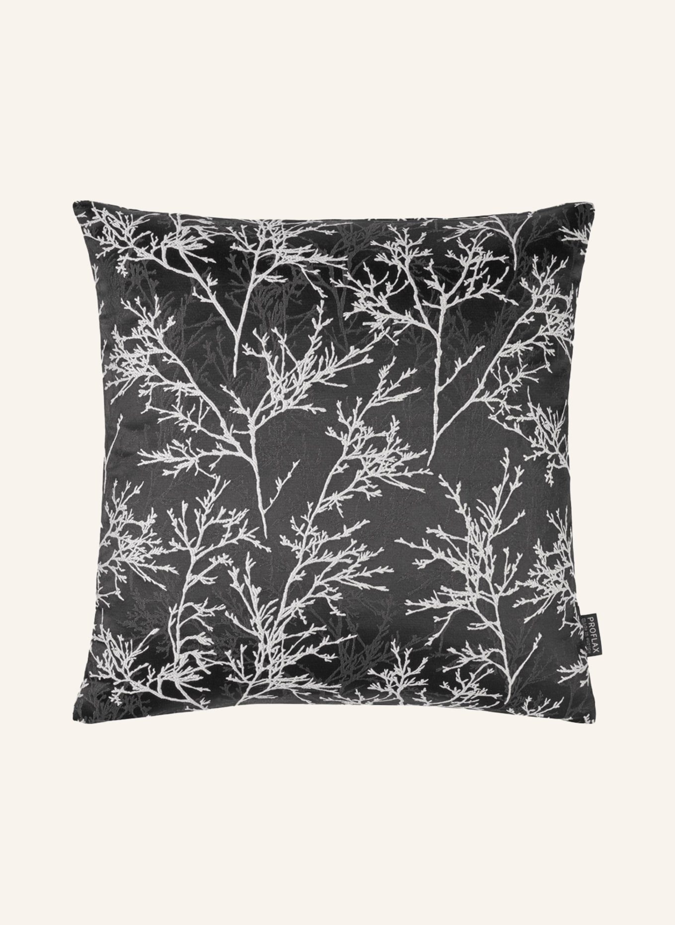 PROFLAX Decorative cushion cover SAMANTHA with glitter thread, Color: BLACK/ WHITE/ SILVER (Image 1)