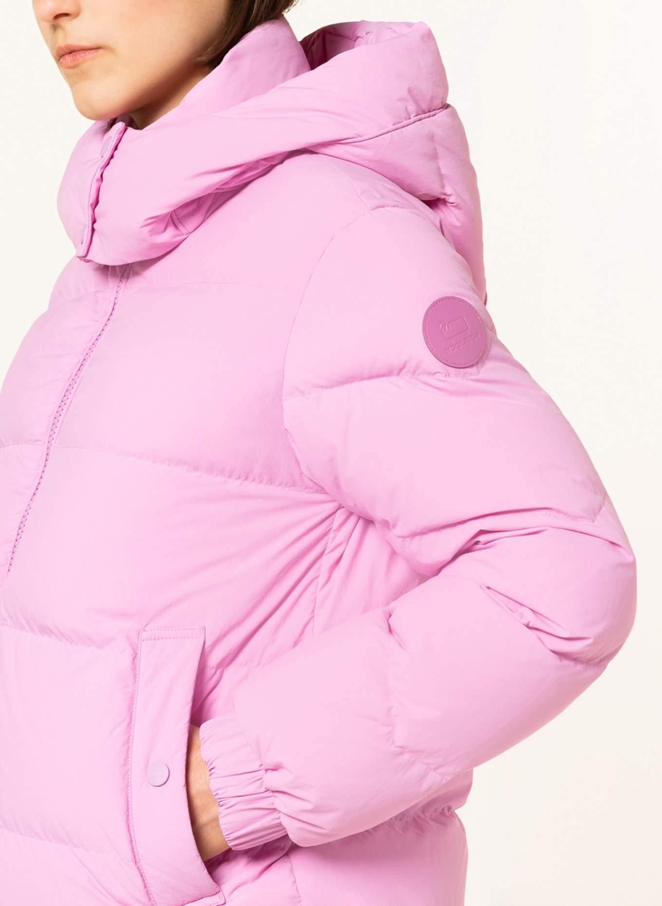 WOOLRICH Daunenjacke mit abnehmbarer Kapuze, Farbe: ROSA (Bild 6)