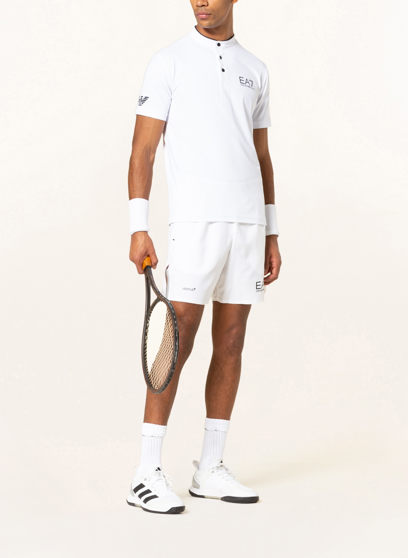 EA7 EMPORIO ARMANI Tennisshorts, Farbe: WEISS (Bild 2)