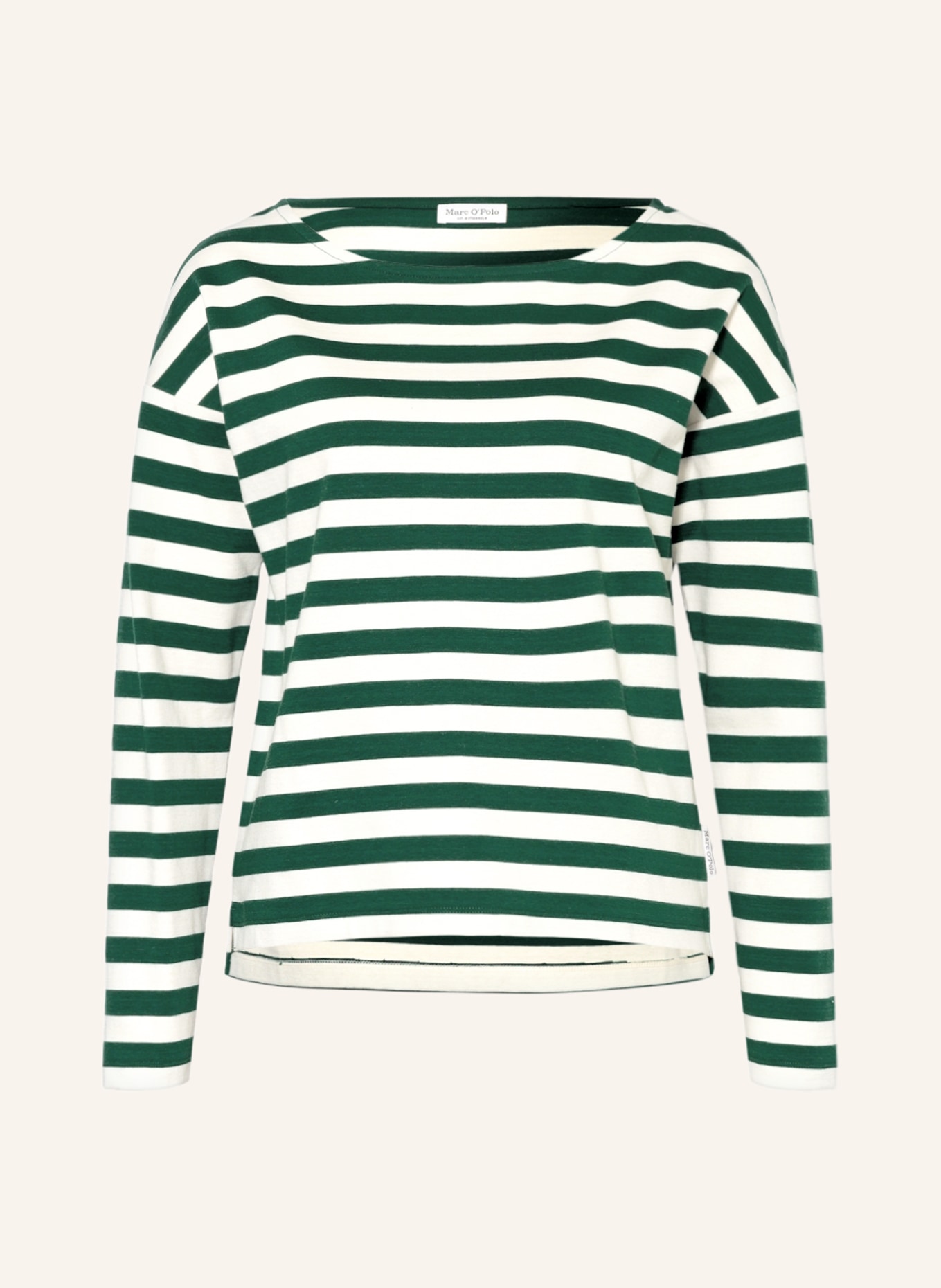 Marc O'Polo Long sleeve shirt , Color: WHITE/ DARK GREEN (Image 1)