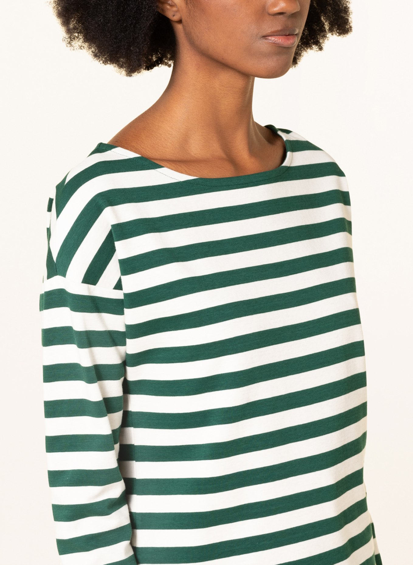 Marc O'Polo Long sleeve shirt , Color: WHITE/ DARK GREEN (Image 4)