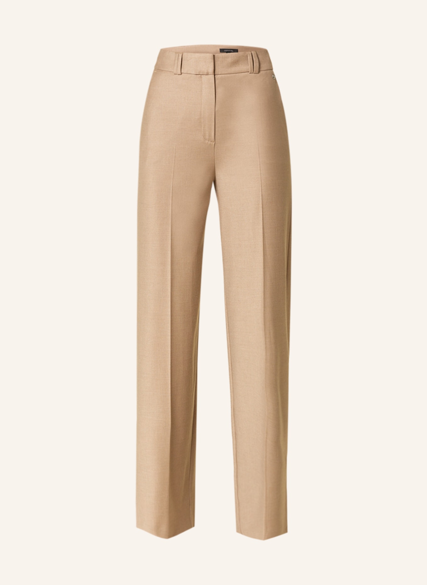 comma Wide leg trousers, Color: LIGHT BROWN (Image 1)