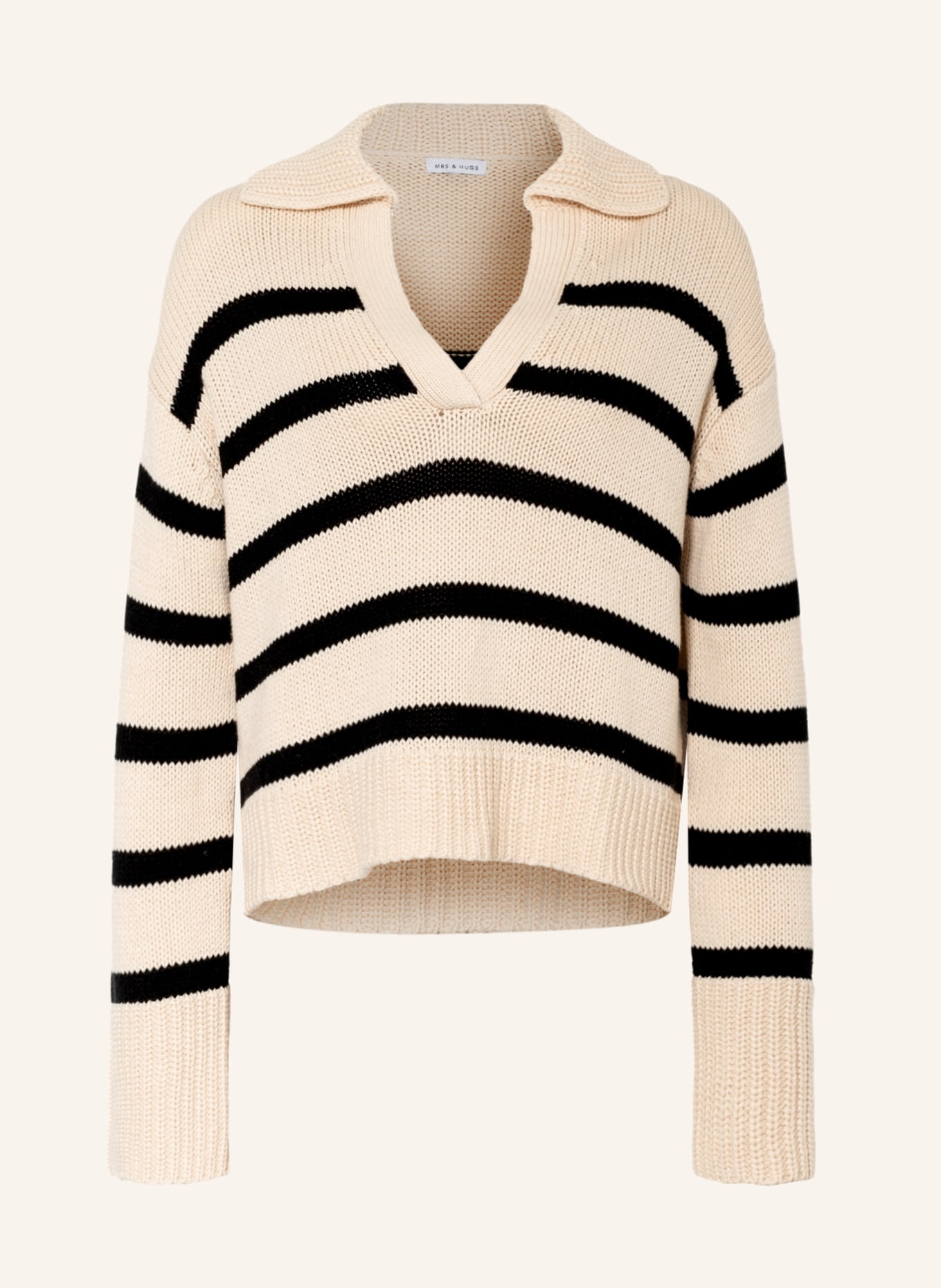 MRS & HUGS Sweater , Color: BEIGE/ BLACK (Image 1)
