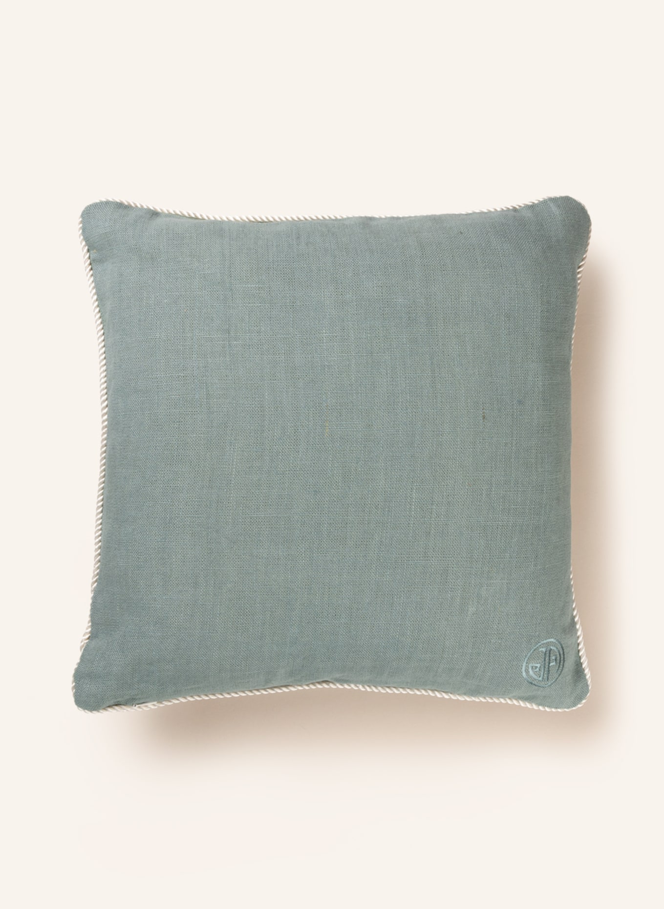 JONATHAN ADLER Linen decorative cushion POMPIDOU with down fill, Color: MINT (Image 2)