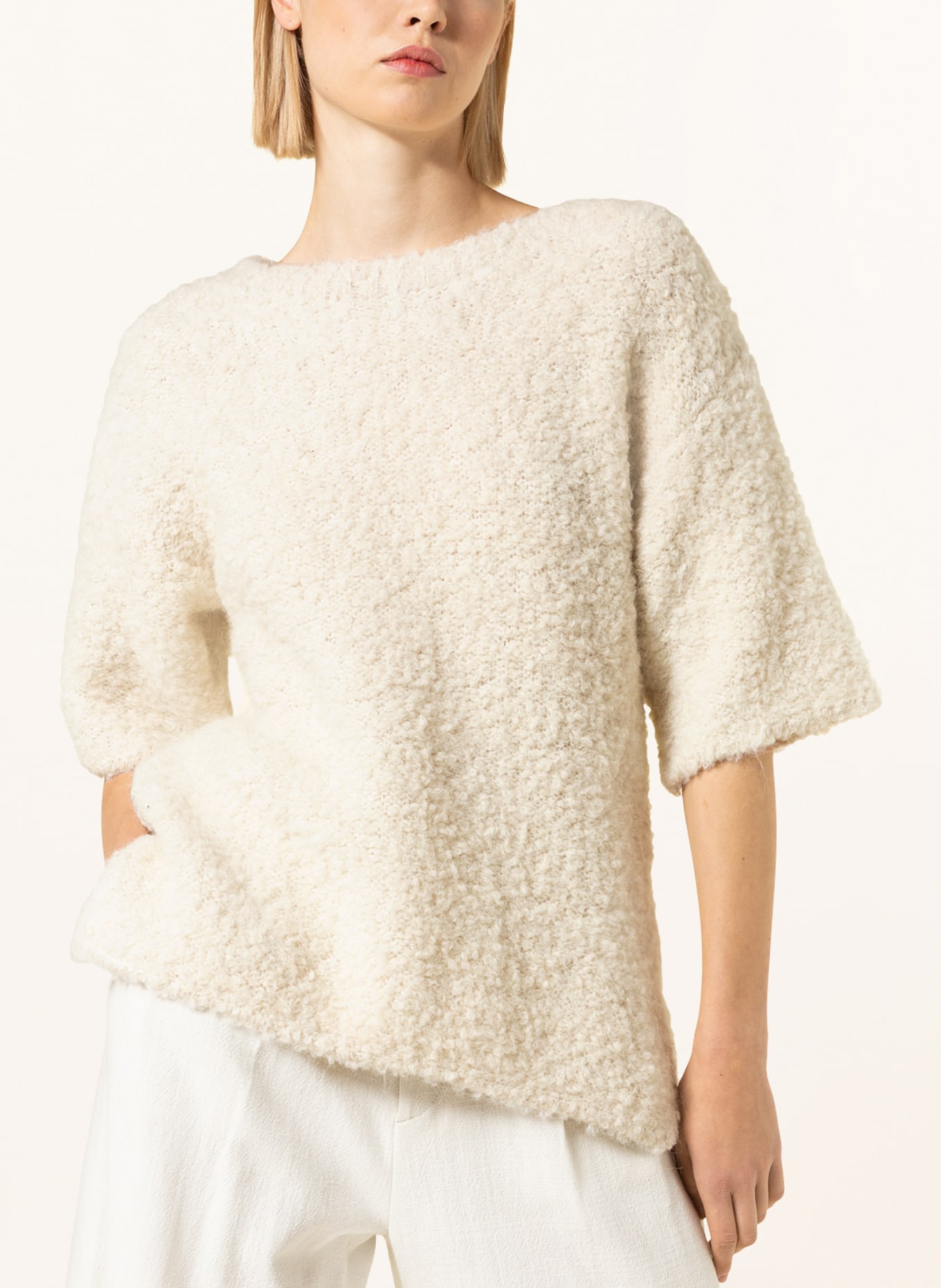 ayen Short sleeve sweater in alpaca, Color: ECRU (Image 4)