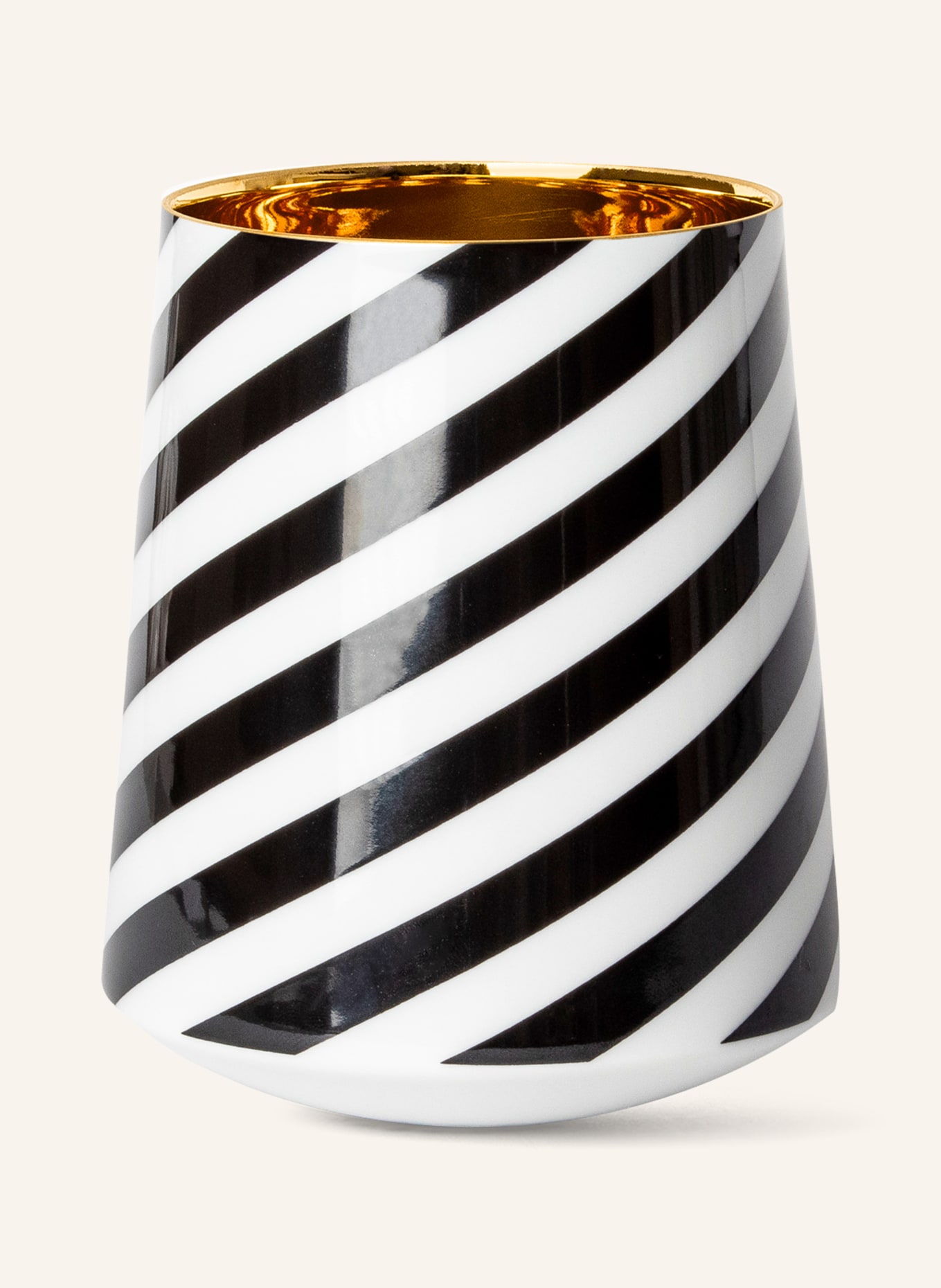 SIEGER by FÜRSTENBERG Wine goblet BLACK CURL, Color: WHITE/ BLACK/ GOLD (Image 1)
