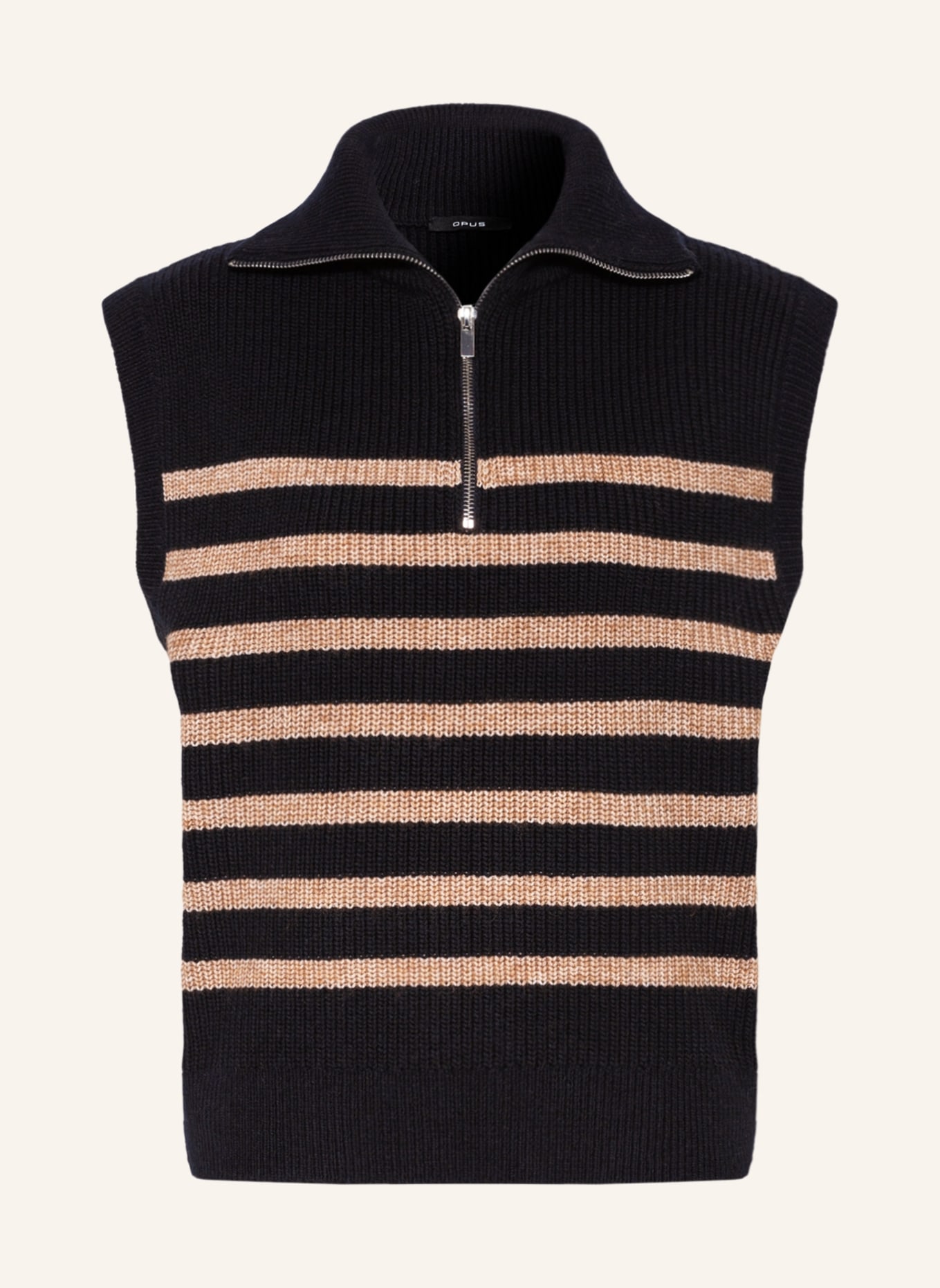 OPUS Sweater vest PEISSER, Color: BLACK/ BEIGE (Image 1)