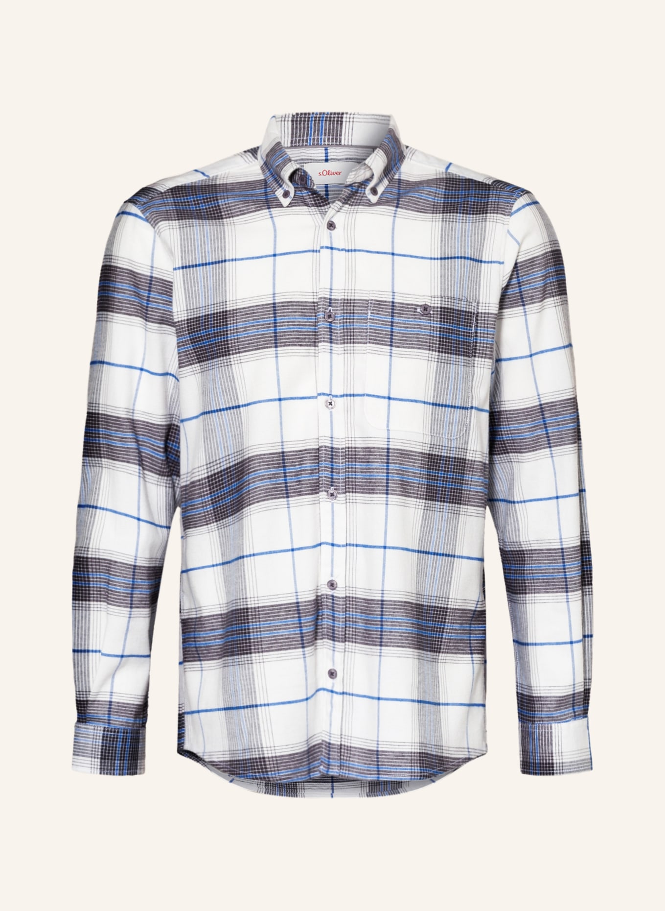 s.Oliver RED Shirt Regular fit, Color: WHITE/ DARK GRAY/ BLUE (Image 1)