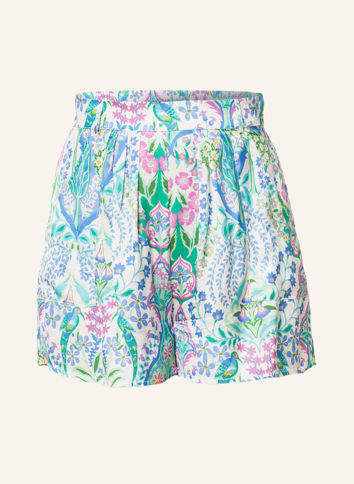 yippie hippie Shorts, Color: WHITE/ LIGHT GREEN/ LIGHT BLUE (Image 1)