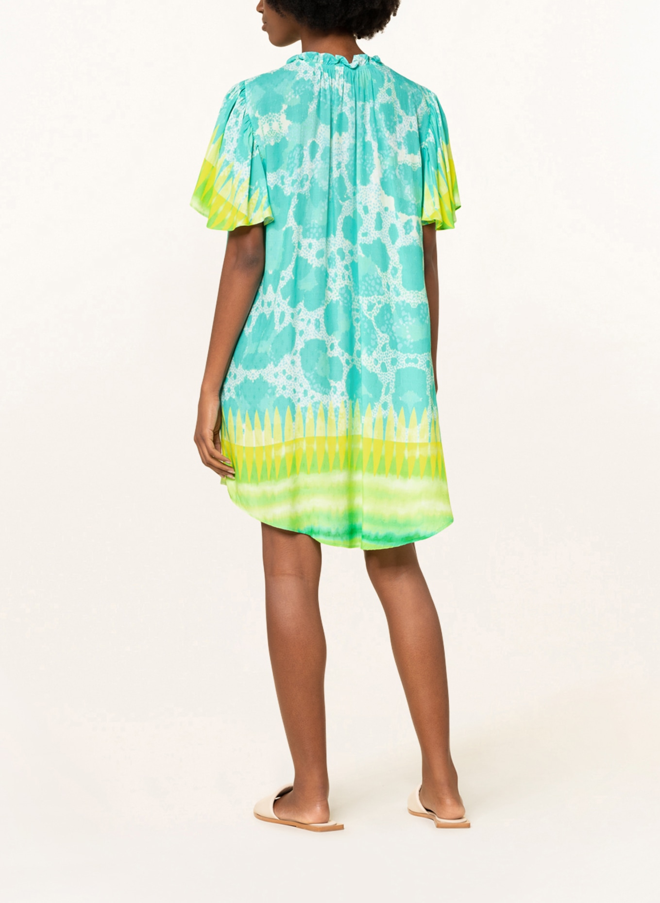 yippie hippie Beach dress, Color: MINT/ NEON GREEN (Image 3)