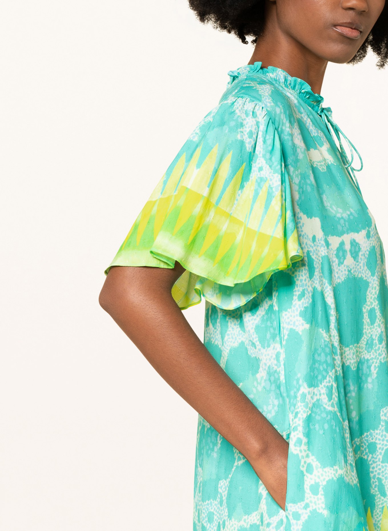 yippie hippie Beach dress, Color: MINT/ NEON GREEN (Image 4)