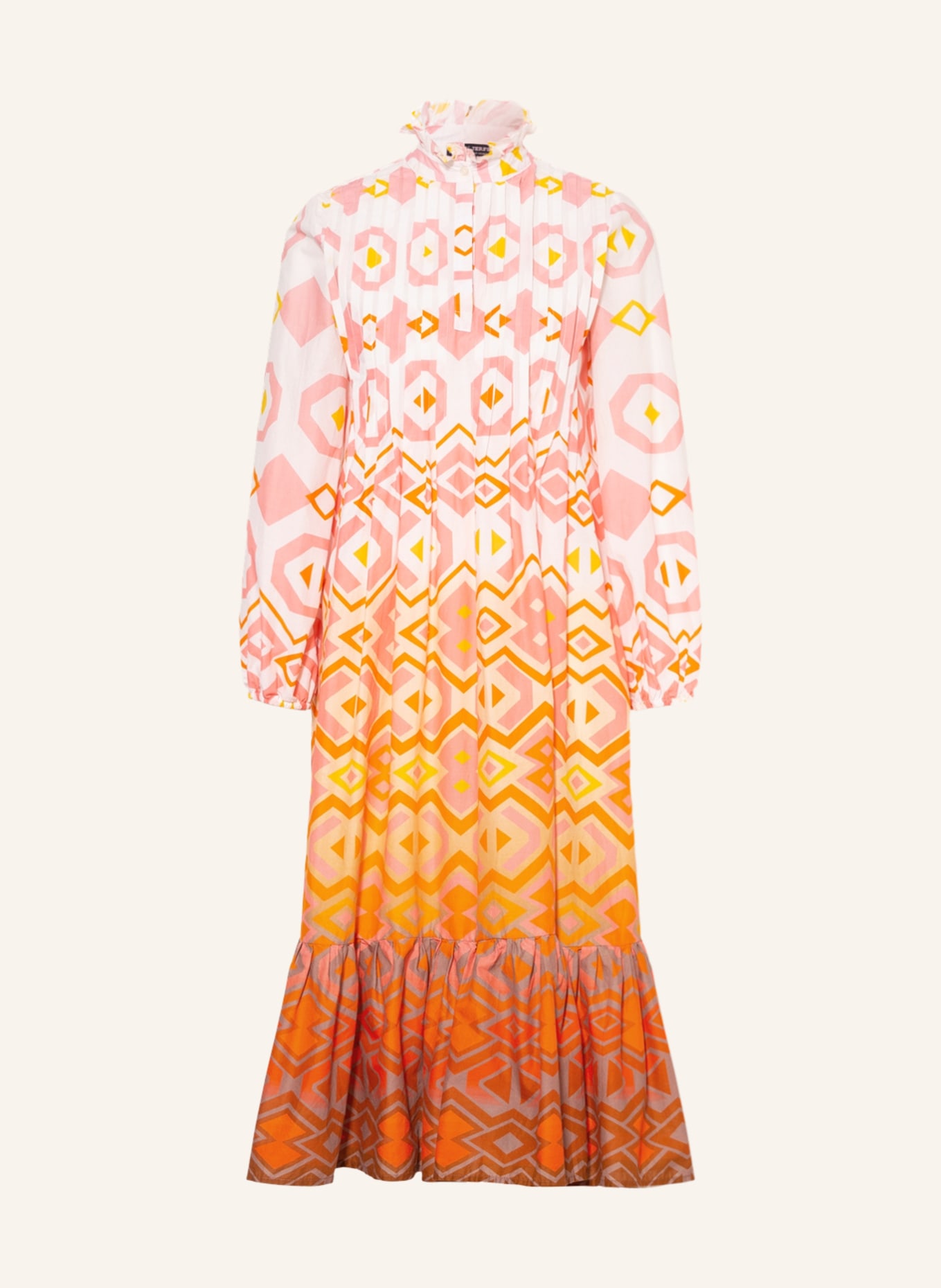 RISY & JERFS Dress GERONA , Color: WHITE/ PINK/ ORANGE (Image 1)