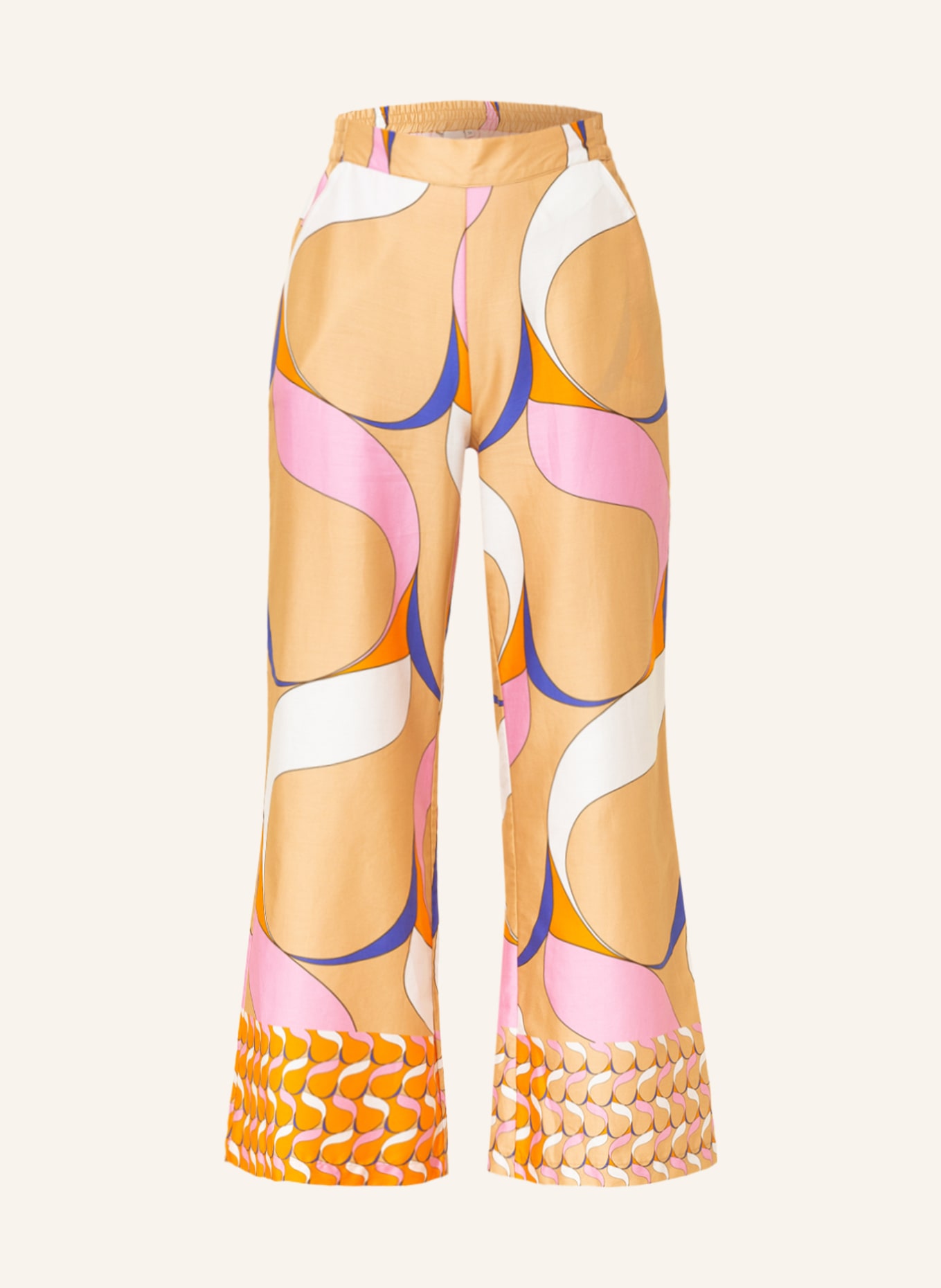 TONNO & PANNA Spodnie marlena JACKIE, Kolor: CAMELOWY/ RÓŻOWY/ BIAŁY (Obrazek 1)