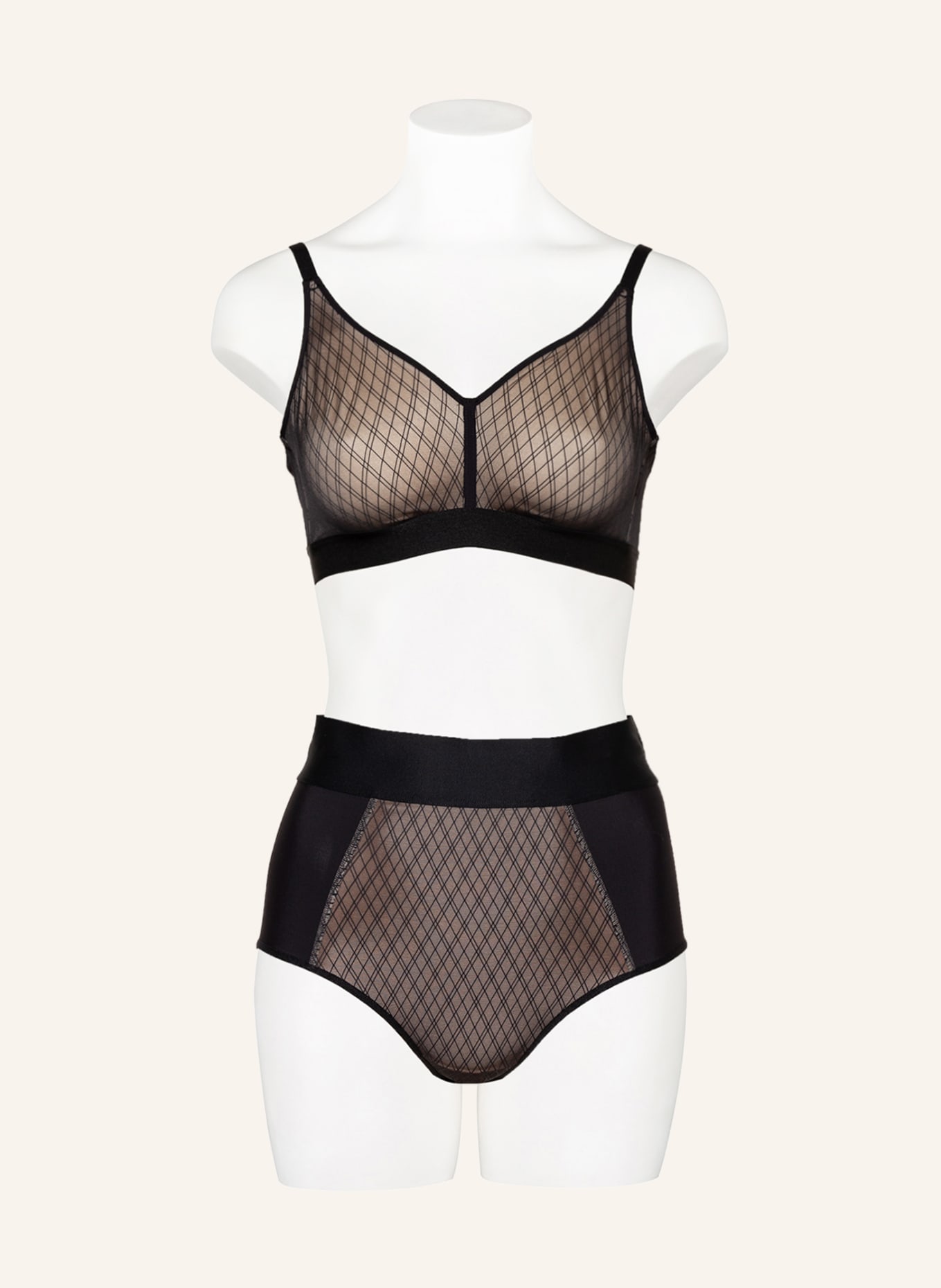 CHANTELLE High-waisted brief SMOOTH LINES , Color: BLACK/ NUDE (Image 2)