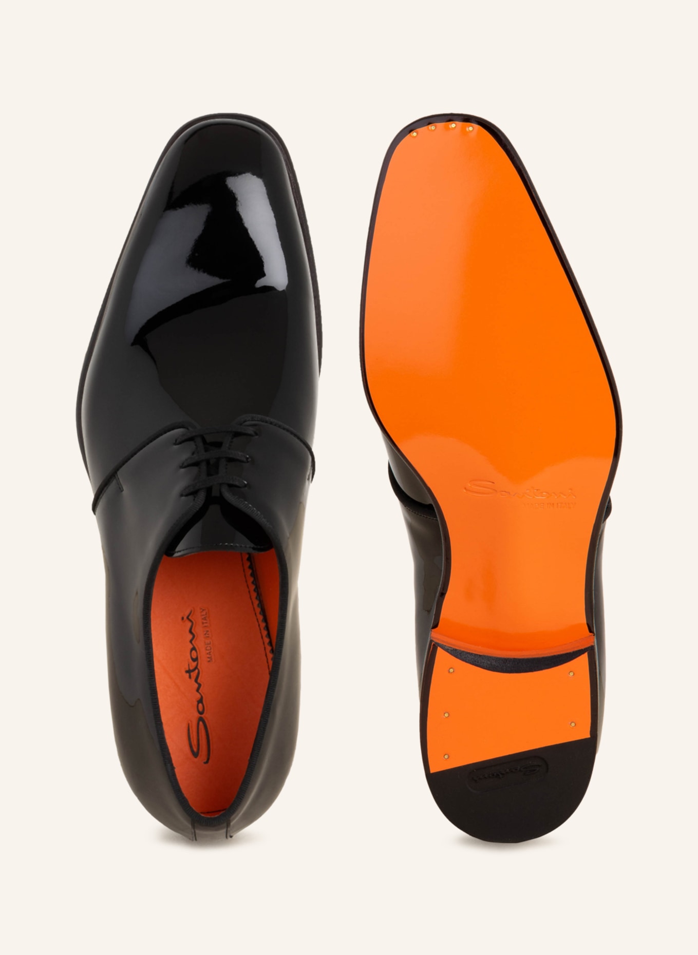 Santoni Lakierowane buty sznurowane MOORE, Kolor: CZARNY (Obrazek 5)