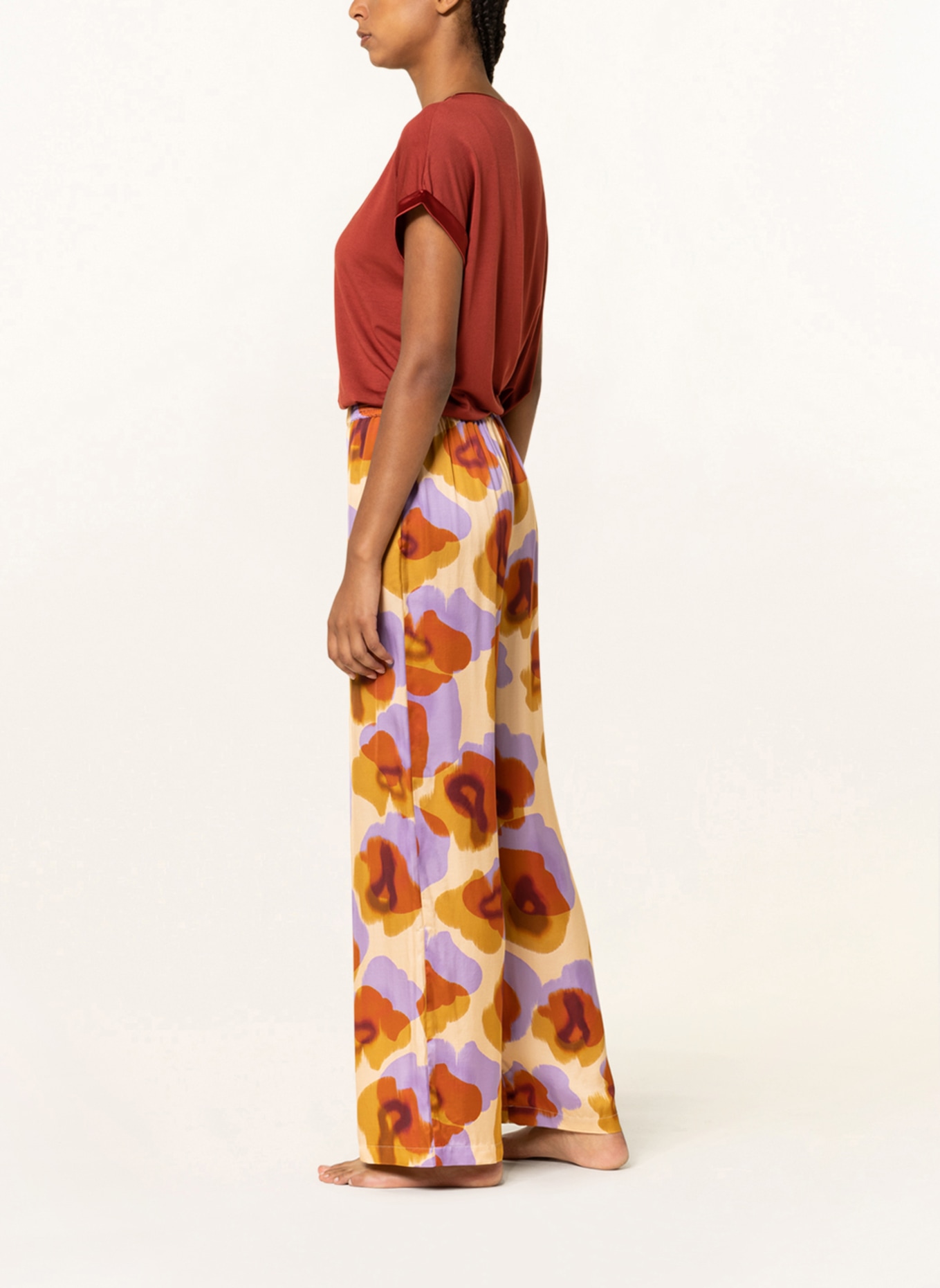 mey Spodnie od piżamy z kolekcji RAMINA z satyny , Kolor: JASNOFIOLETOWY (Obrazek 4)