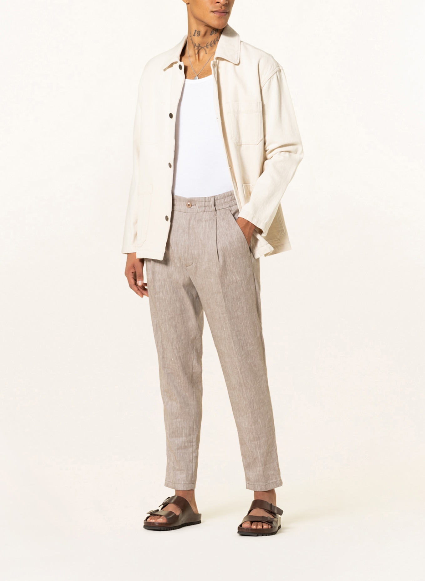 DRYKORN Chinos CHASY relaxed fit with linen, Color: BEIGE (Image 2)