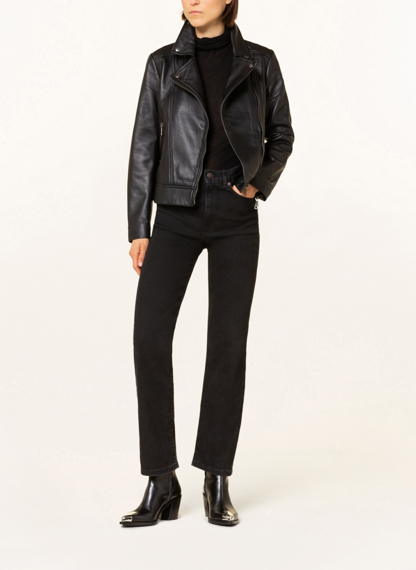 TED BAKER Leather jacket ELLAAR, Color: BLACK (Image 2)