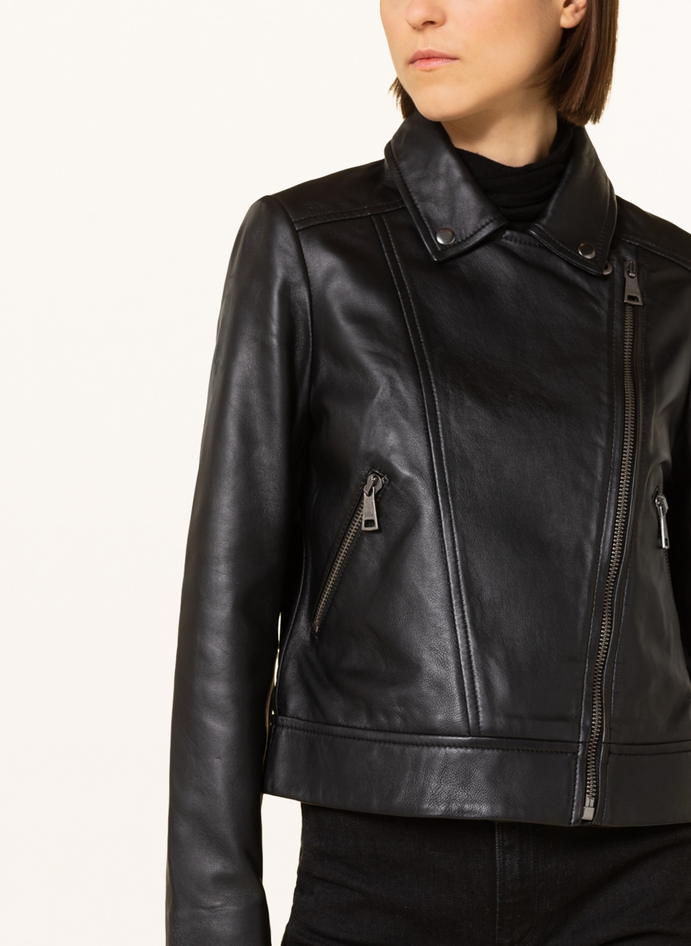 TED BAKER Leather jacket ELLAAR, Color: BLACK (Image 4)