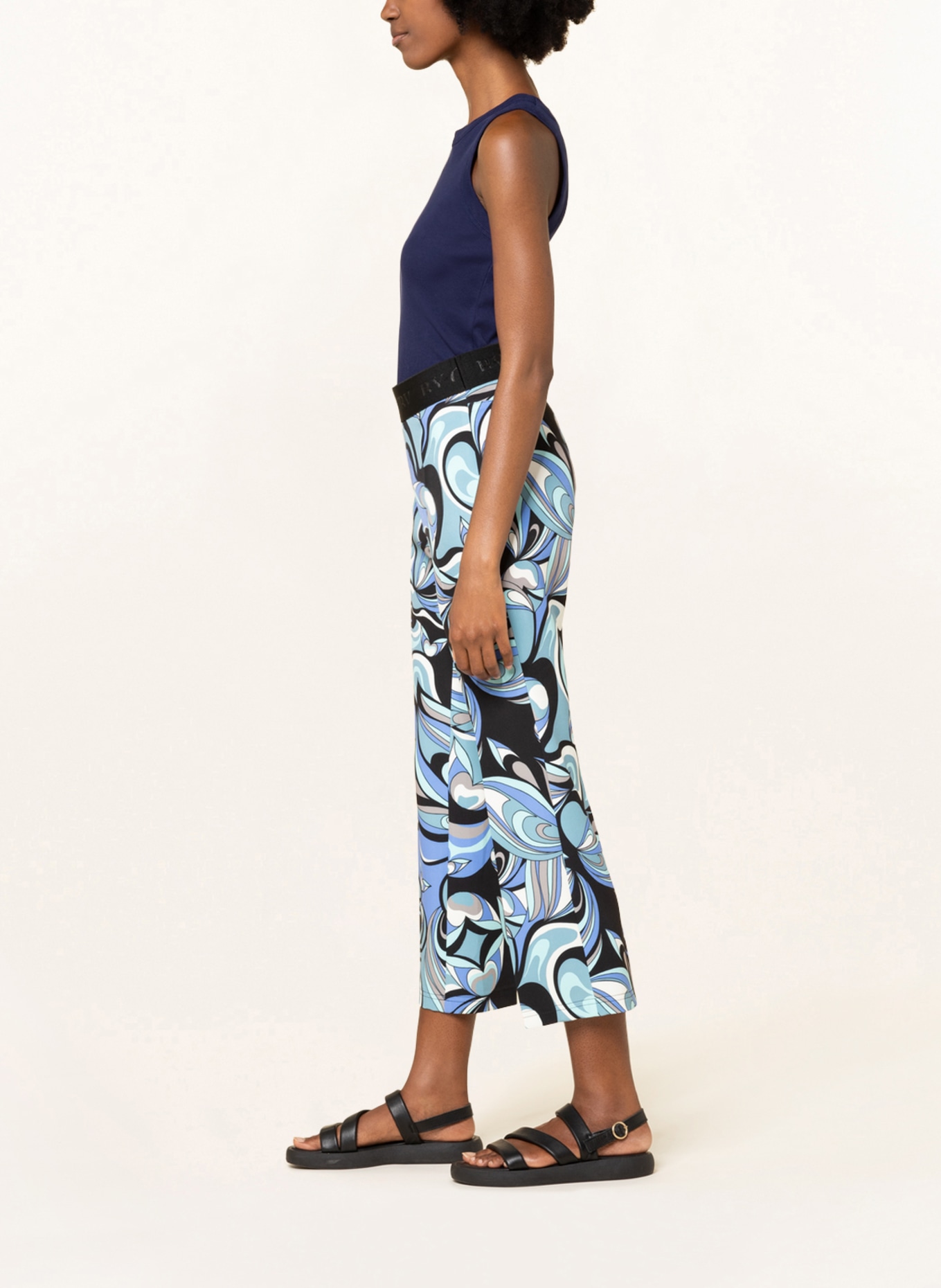 CAMBIO Culottes RANEE, Color: BLACK/ TURQUOISE/ WHITE (Image 4)