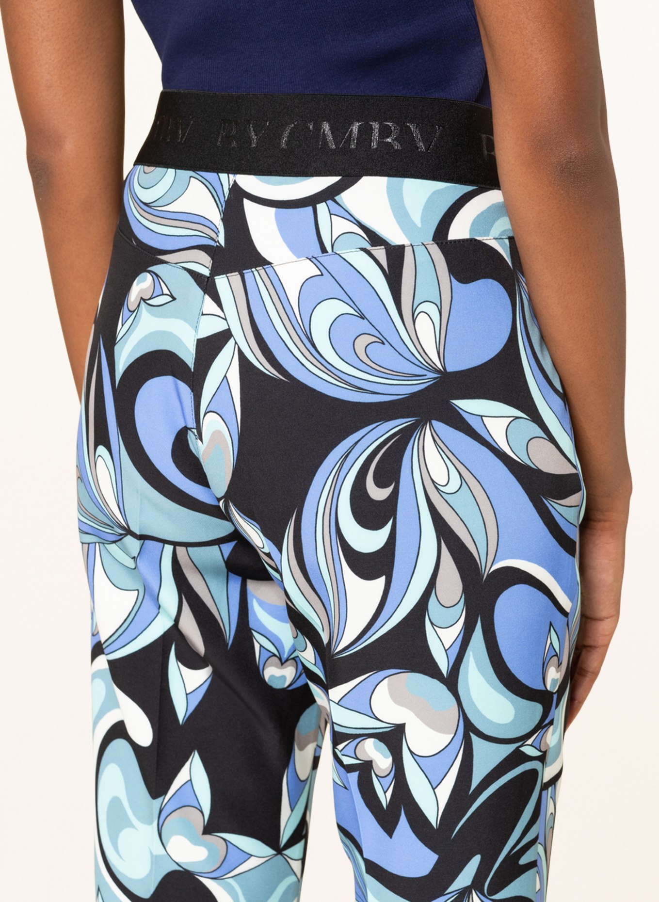 CAMBIO Culottes RANEE, Color: BLACK/ TURQUOISE/ WHITE (Image 5)