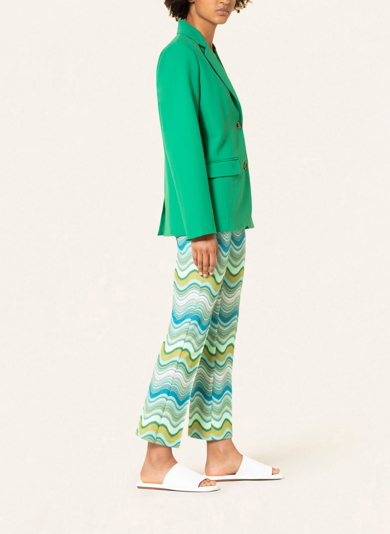 CAMBIO Trousers RANEE, Color: LIGHT GREEN/ TEAL/ LIGHT BLUE (Image 4)