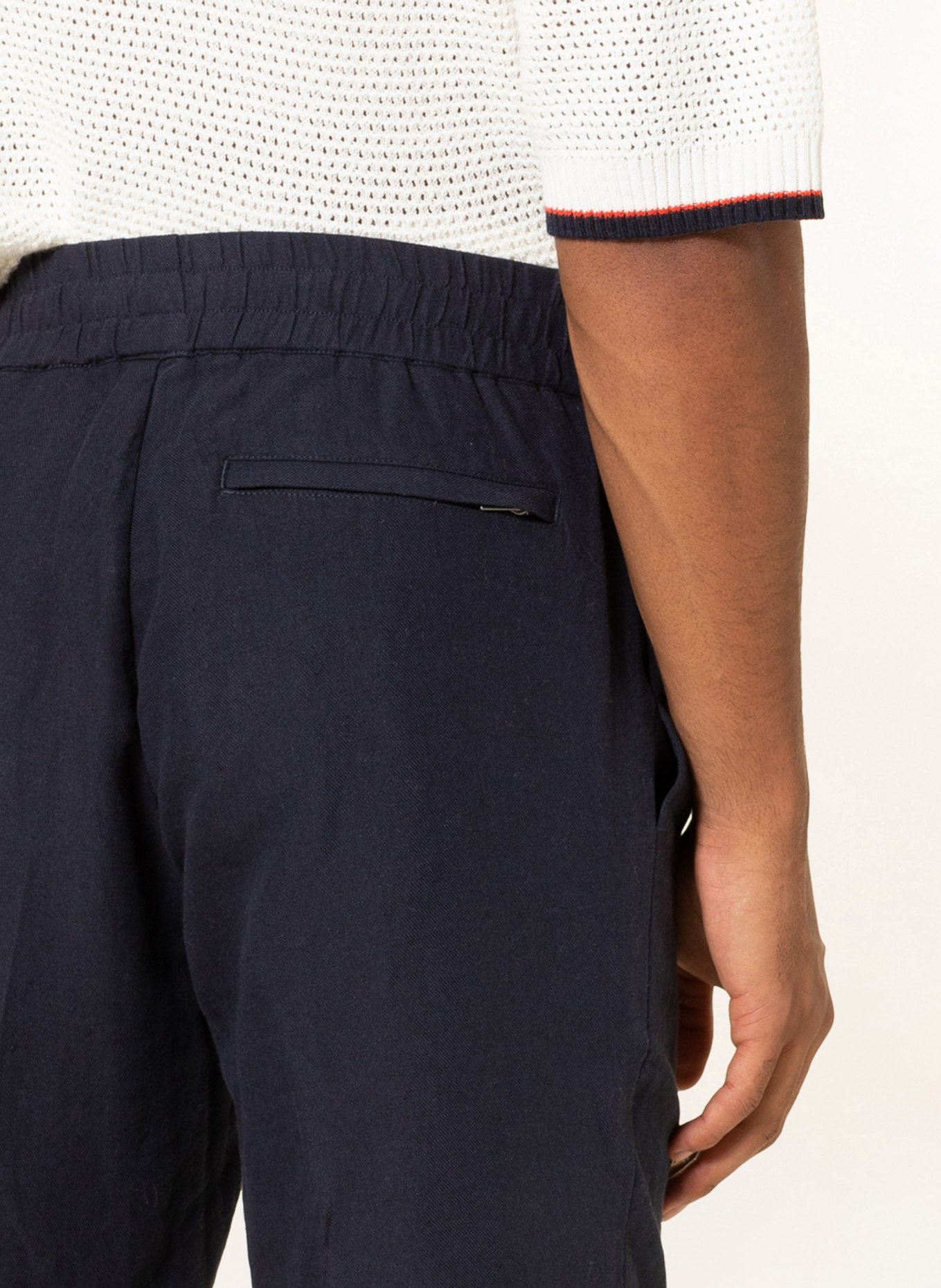 SAMSØE  SAMSØE Spodnie SMITHY w stylu dresowym slim fit z lnem, Kolor: GRANATOWY (Obrazek 5)