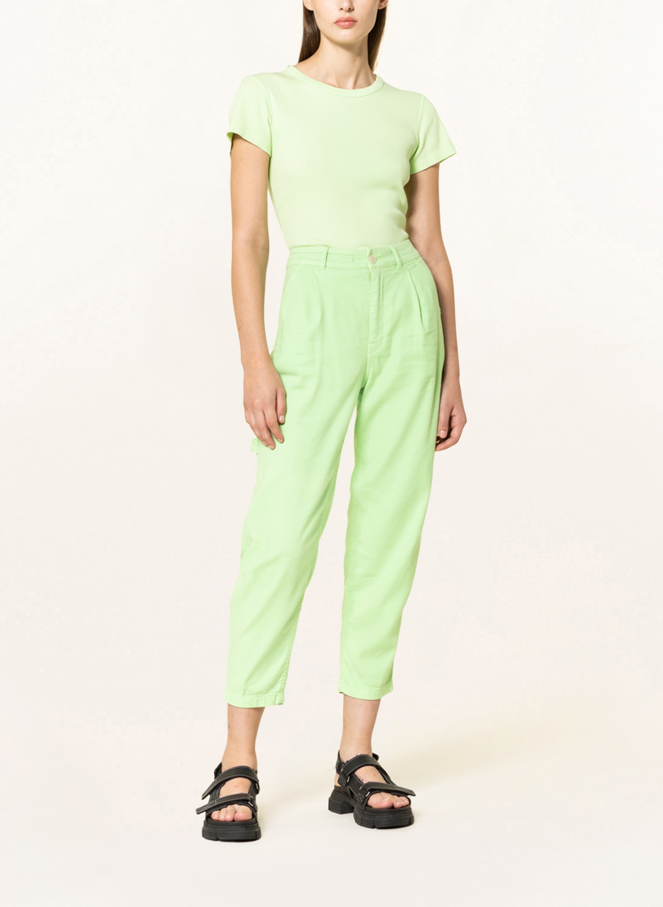 DRYKORN 7/8 cargo pants with linen, Color: LIGHT GREEN (Image 2)