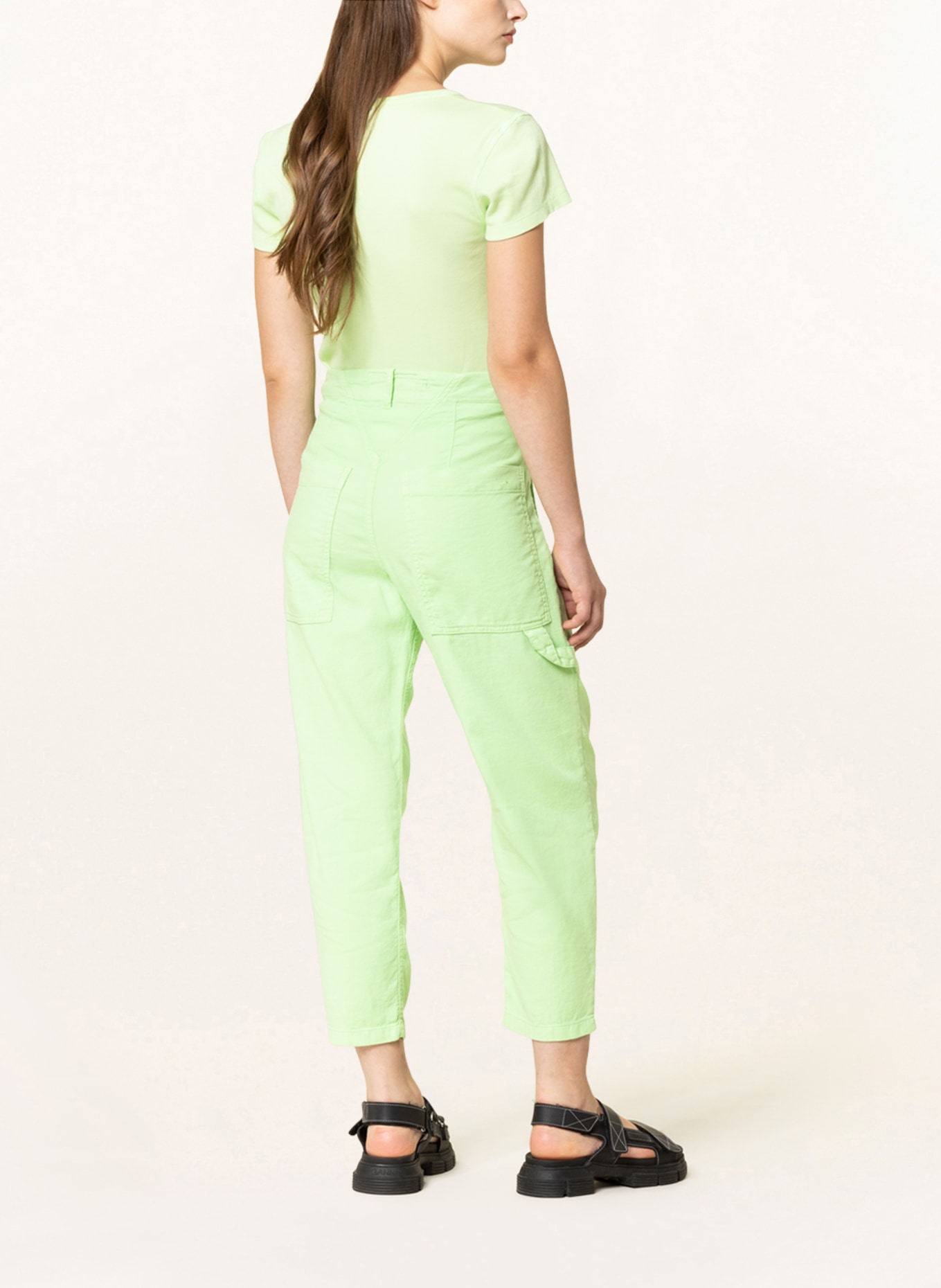 DRYKORN 7/8 cargo pants with linen, Color: LIGHT GREEN (Image 3)