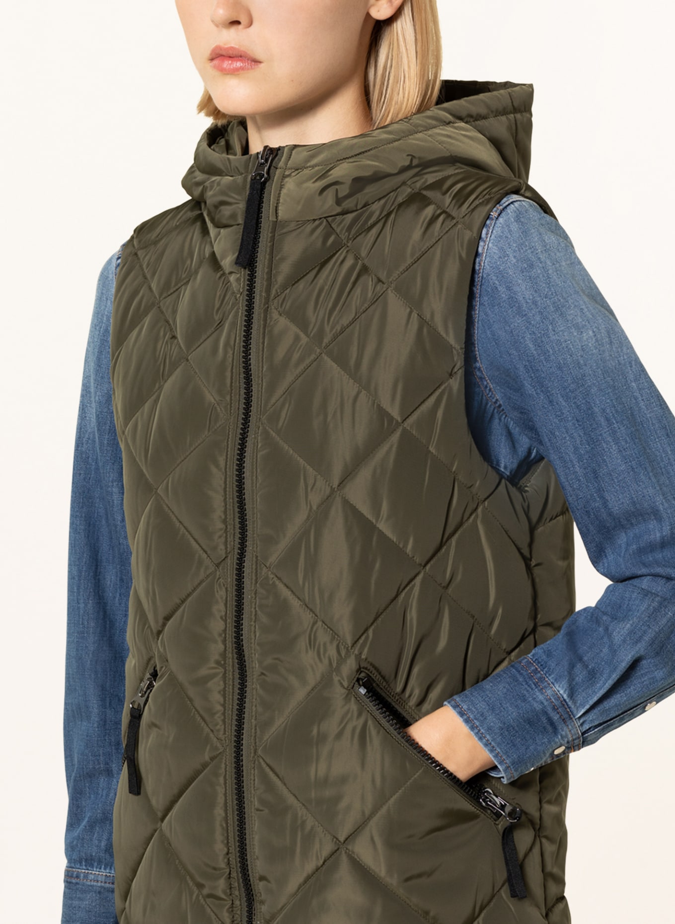 CARTOON Quilted vest, Color: OLIVE (Image 5)