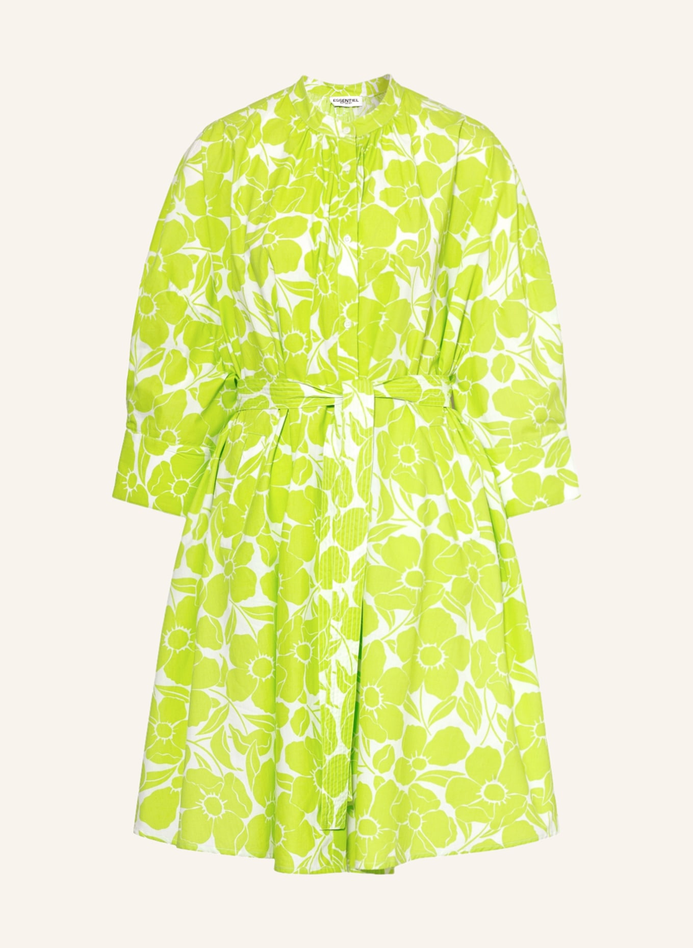 ESSENTIEL ANTWERP Oversized shirt dress DIMI with 3/4 sleeves, Color: LIGHT GREEN (Image 1)