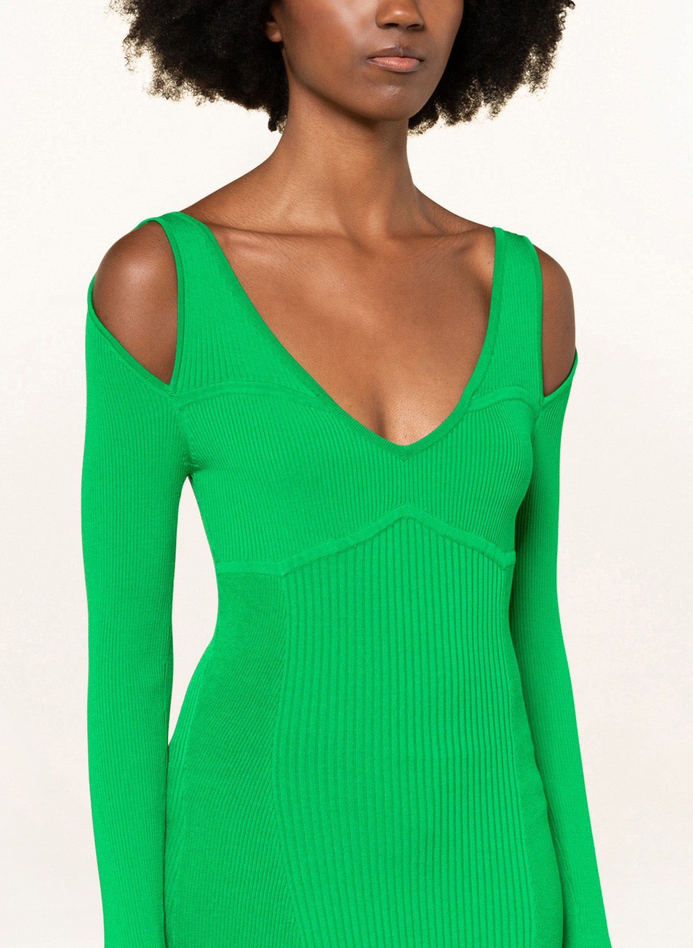 ESSENTIEL ANTWERP Cold-shoulder dress DAIDONG, Color: GREEN (Image 4)