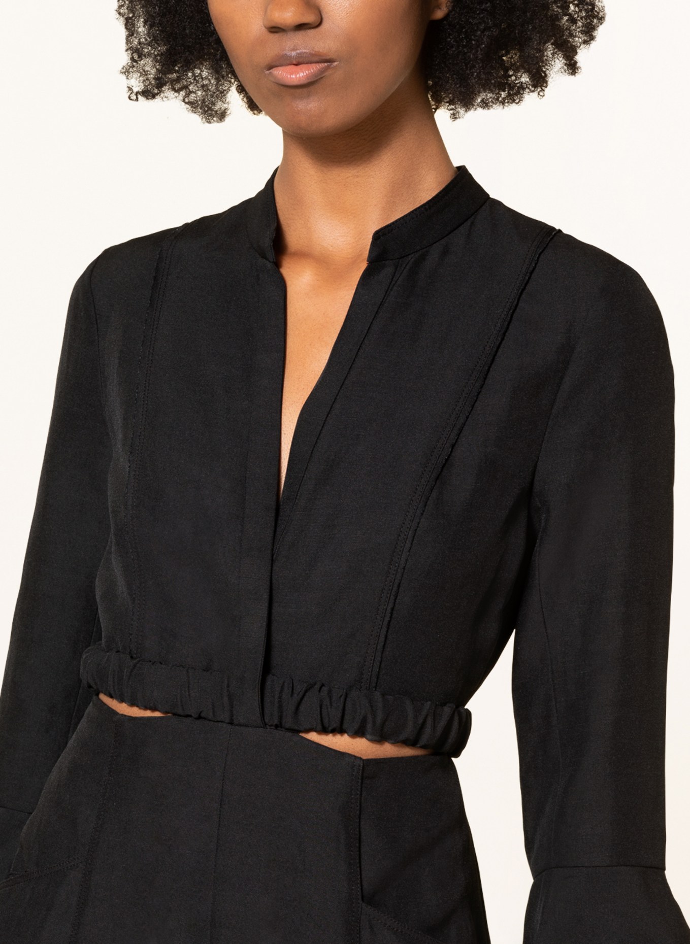 DOROTHEE SCHUMACHER Dress with linen and cut-outs, Color: BLACK (Image 5)