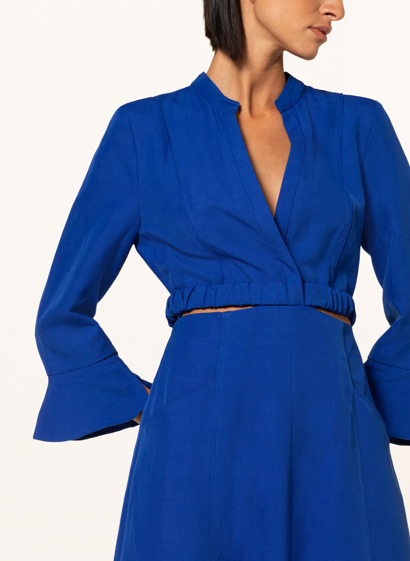 DOROTHEE SCHUMACHER Dress with linen and cut-outs, Color: BLUE (Image 4)