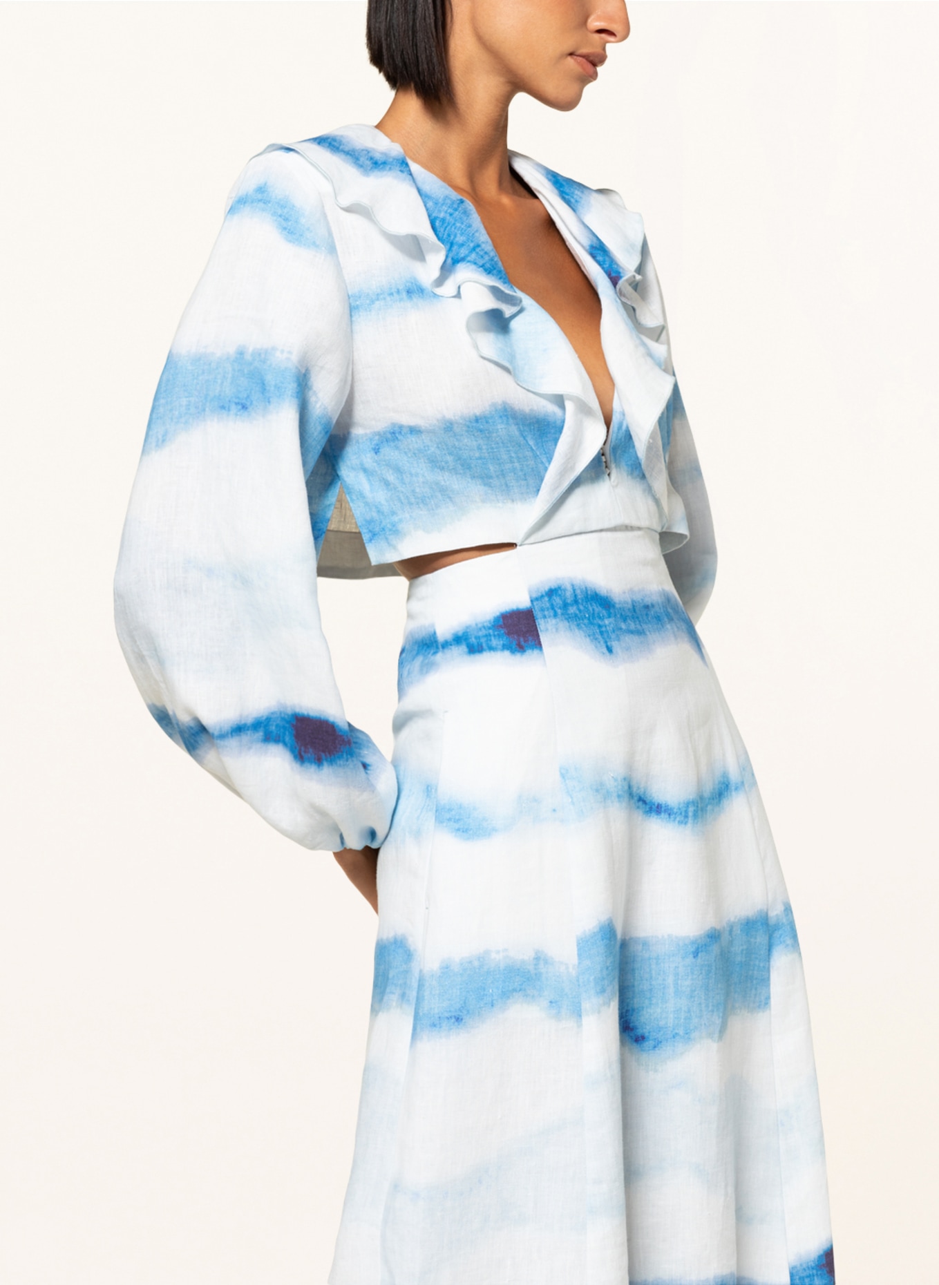 DOROTHEE SCHUMACHER Kleid mit Cut-outs und Volants, Farbe: WEISS/ HELLBLAU (Bild 4)