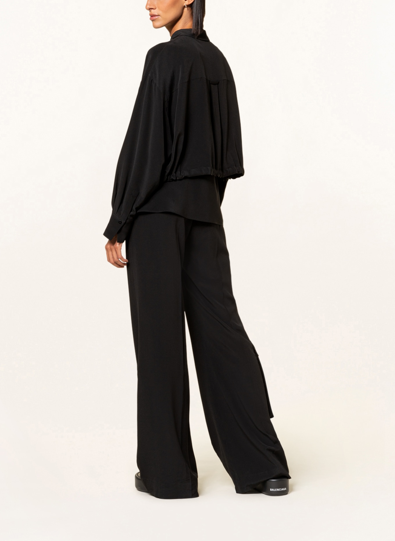 DOROTHEE SCHUMACHER Cropped shirt blouse in silk, Color: BLACK (Image 3)