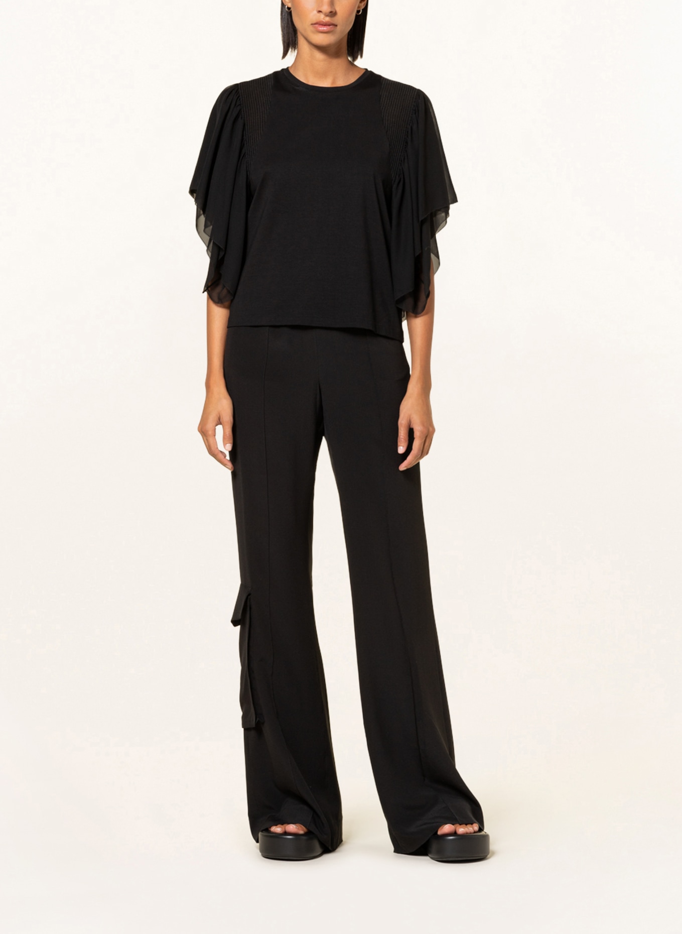 DOROTHEE SCHUMACHER Shirt blouse in mixed materials, Color: BLACK (Image 2)