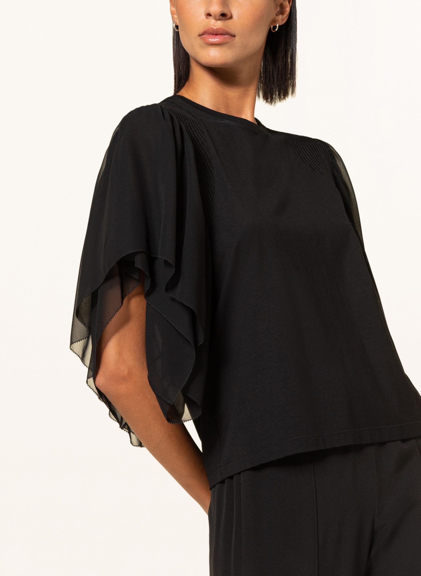 DOROTHEE SCHUMACHER Shirt blouse in mixed materials, Color: BLACK (Image 4)